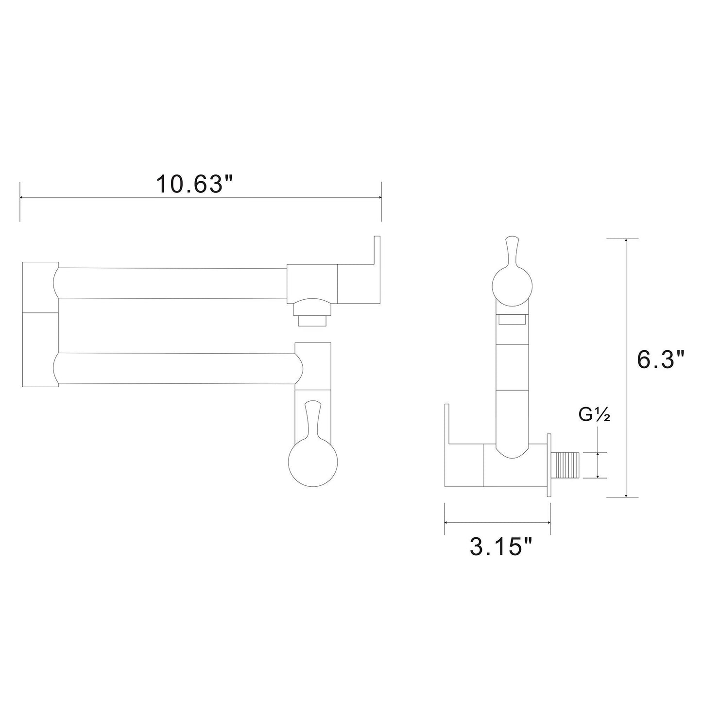 Pot Filler Faucet Wall Mount