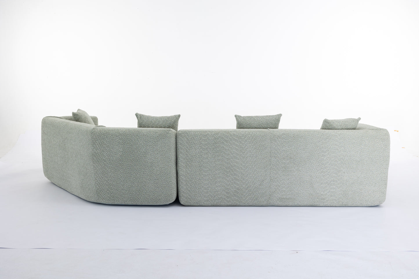 Modular Sectional Living Room Sofa Set, Modern Minimalist Style Couch, Upholstered Sleeper Sofa for Living Room, Bedroom, Salon, 2 PC Free Combination ,Boucle fabric ,Anti-wrinkle fabric,Green