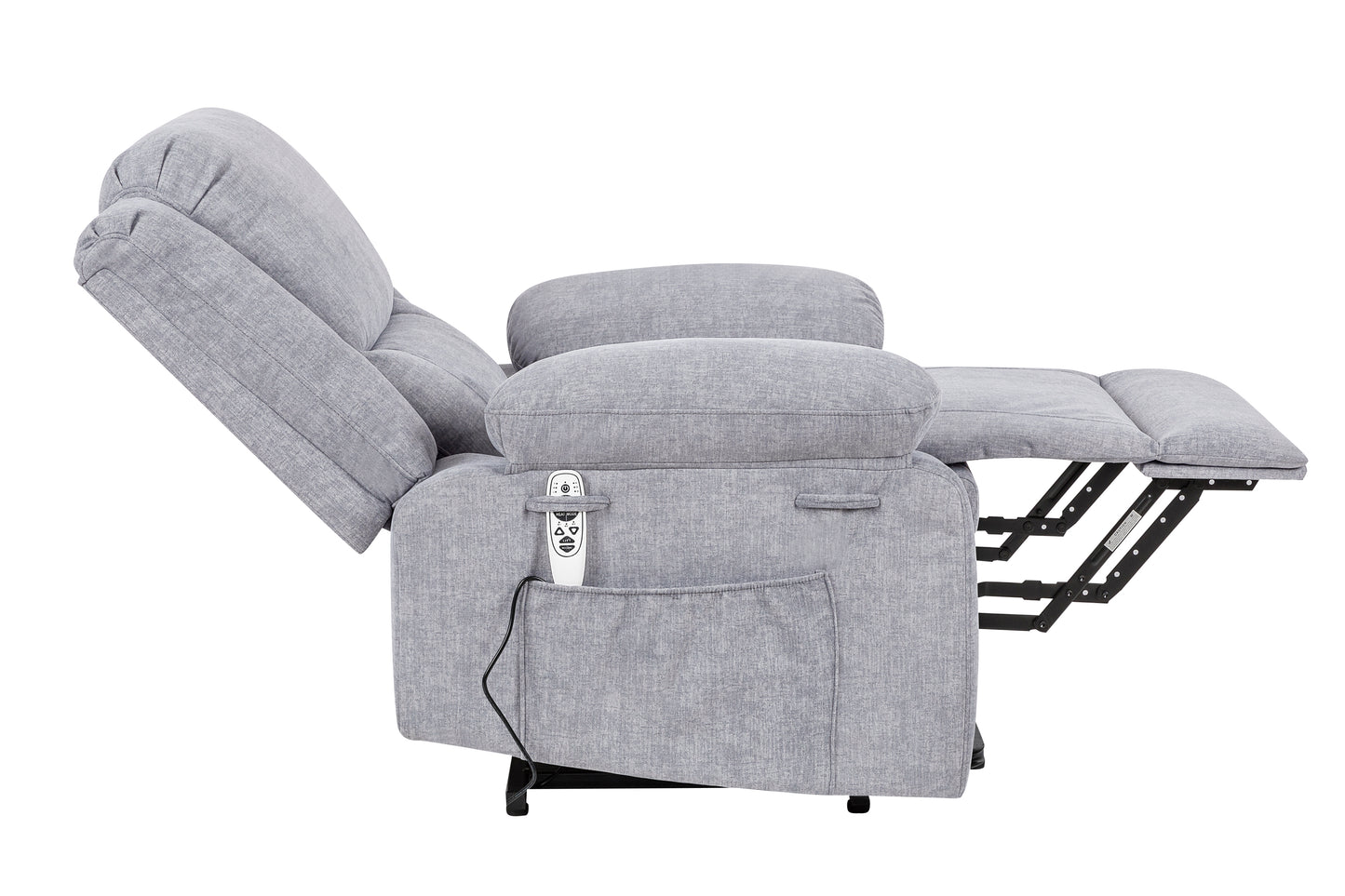 Elderly Electric Power Recliner Chair with Multi-Function Massage, Heating, and Storage - Light Grey