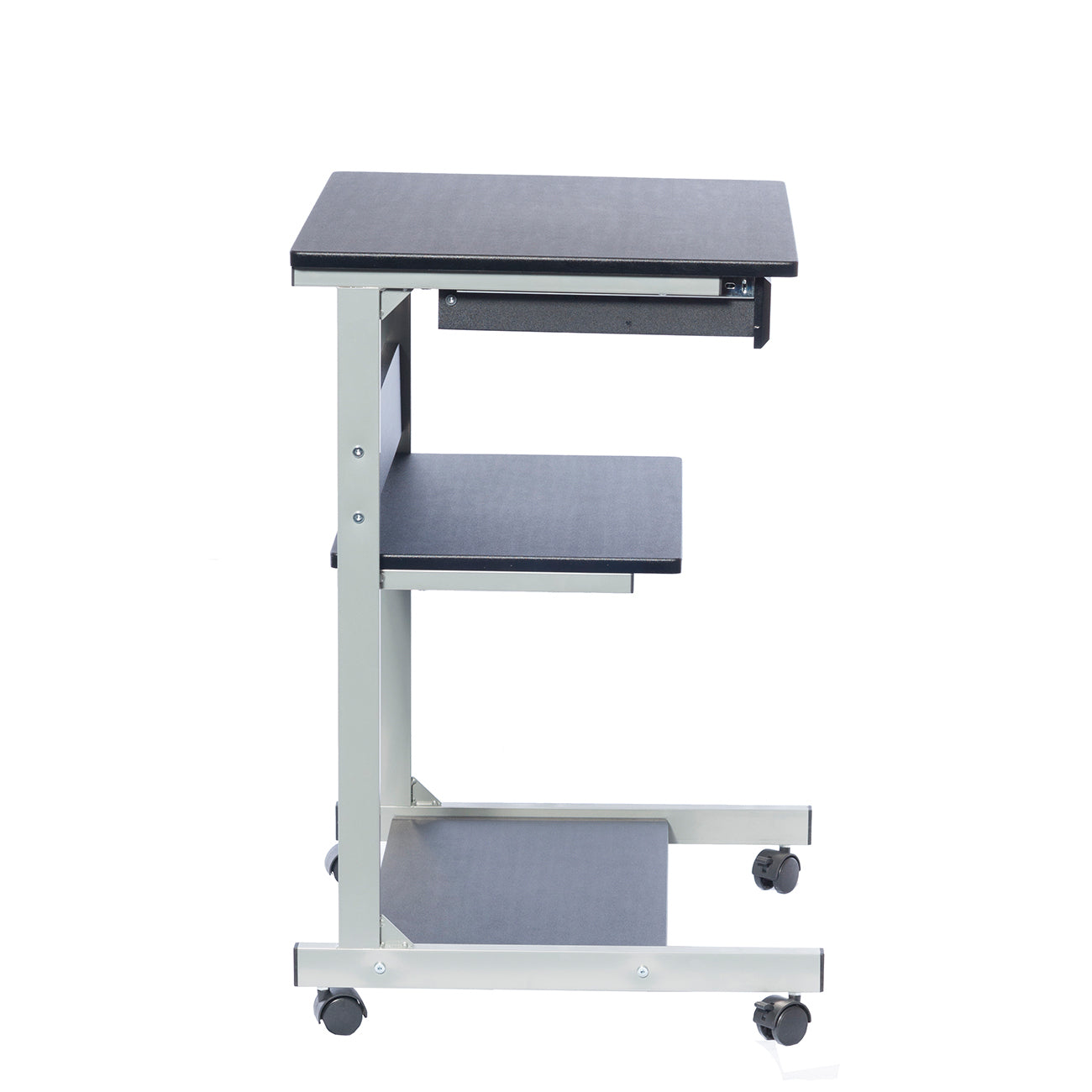 Rolling Laptop Cart with Storage in Graphite