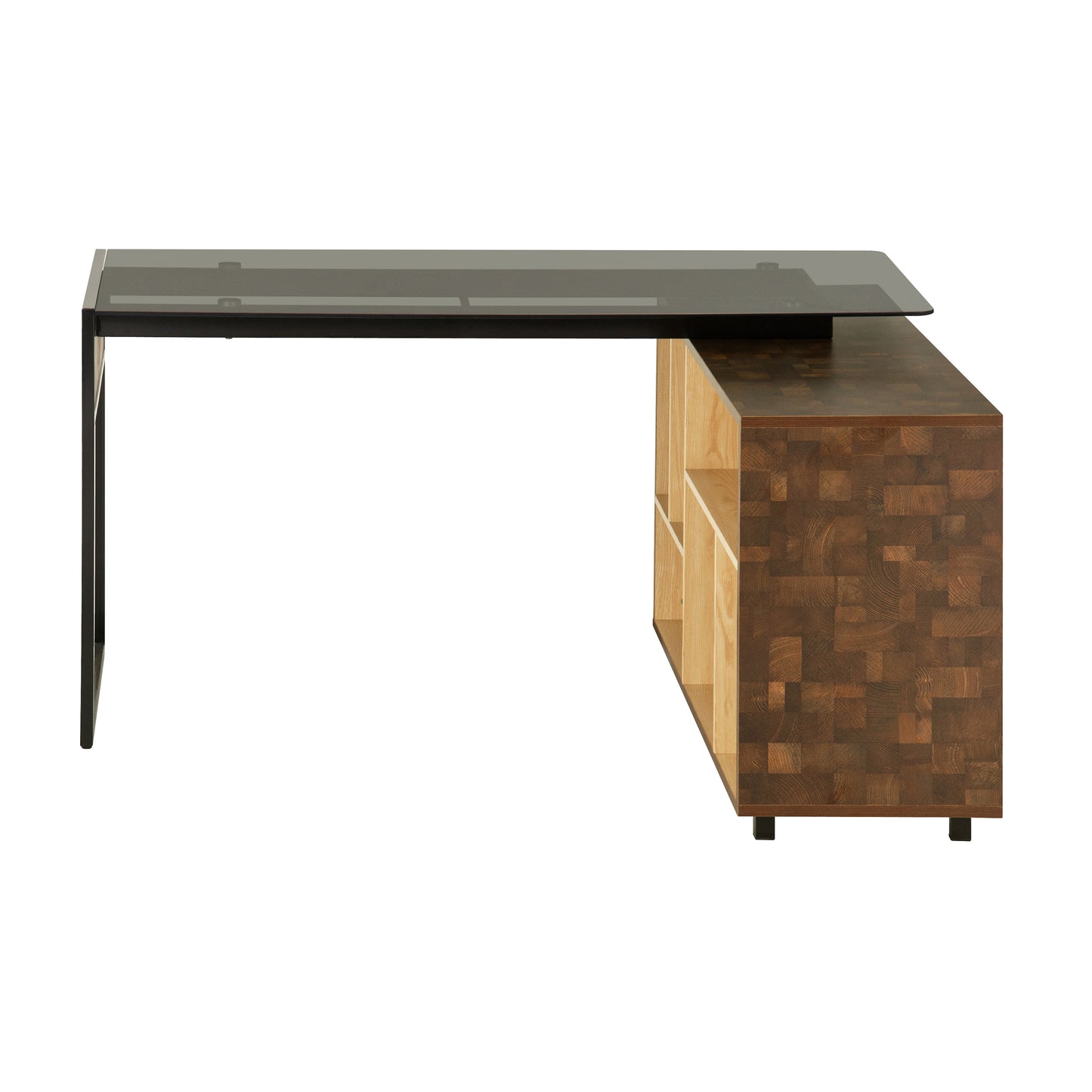 Modern Oak L-Shaped Corner Desk with Plentiful Storage Options