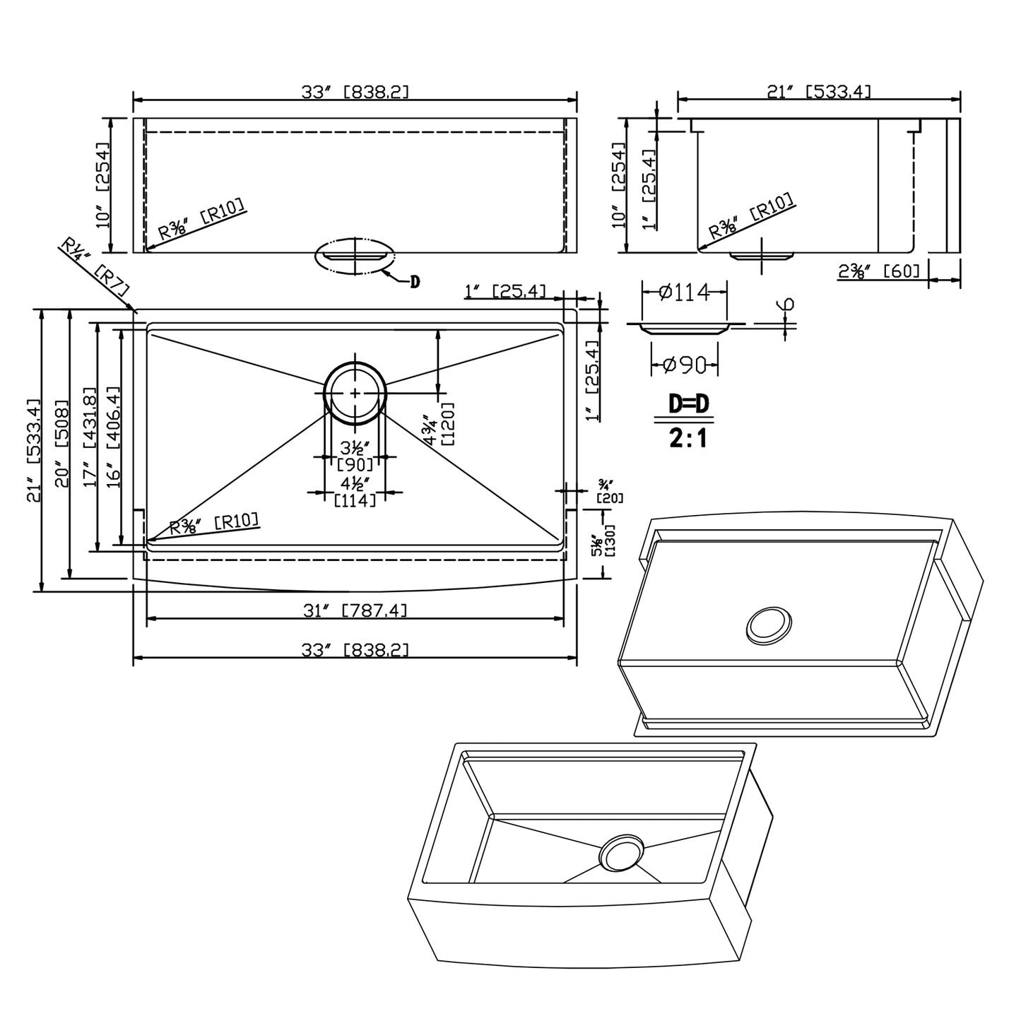 Matte Black Stainless Steel Farmhouse Kitchen Sink with Workstation Design and Accessory Kit