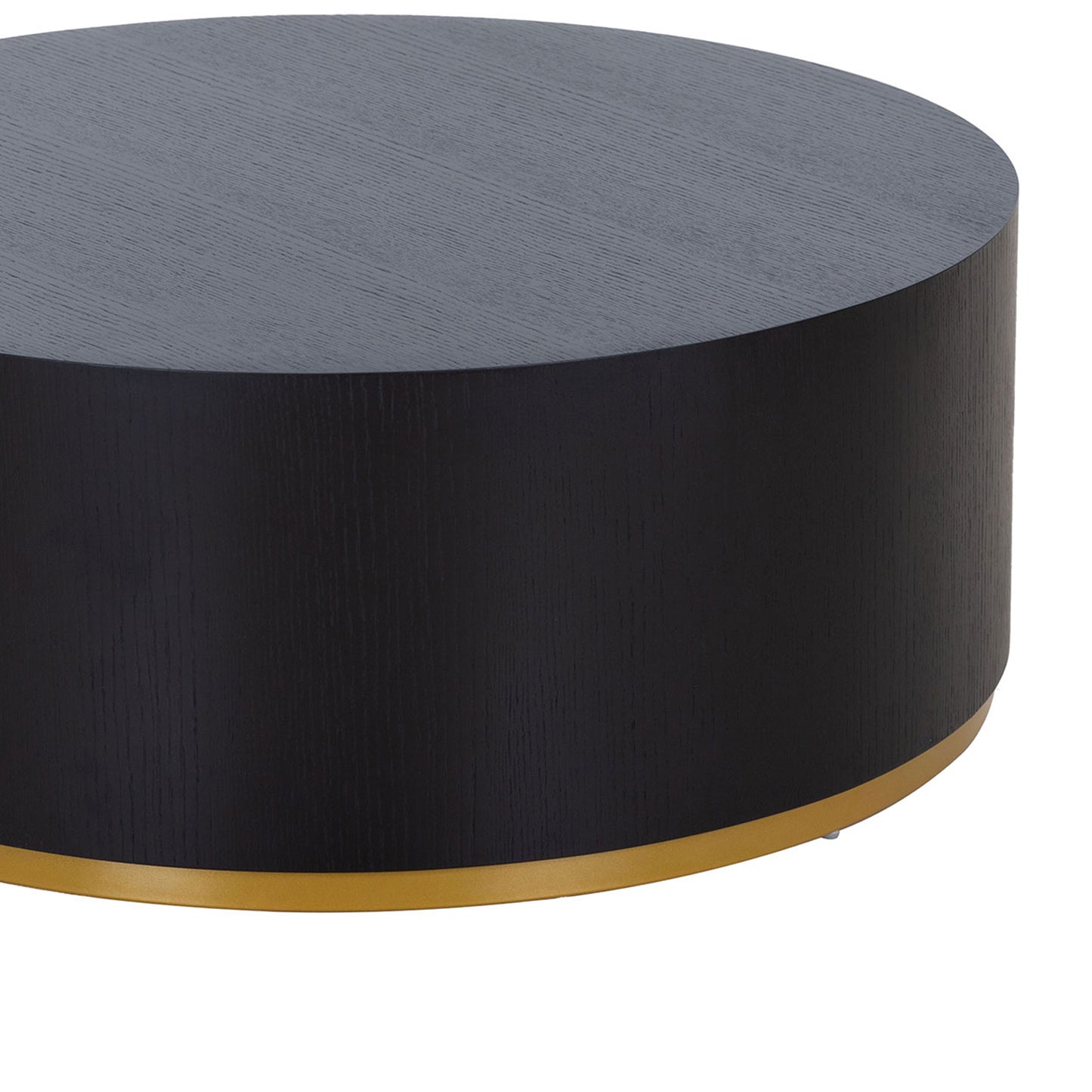 Black Fully Assembled Round Coffee Table for Living Room