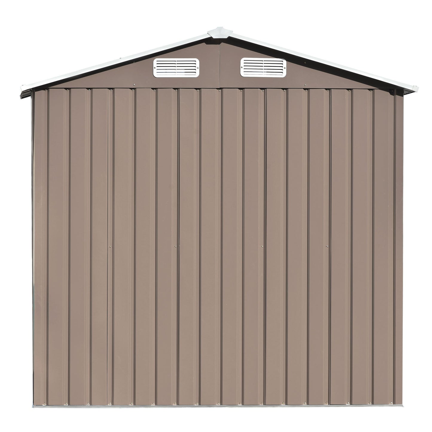 Patio 6ft x4ft Bike Shed Garden Shed, Metal Storage Shed with Lockable Door, Tool Cabinet with Vents and Foundation for Backyard, Lawn, Garden, Brown