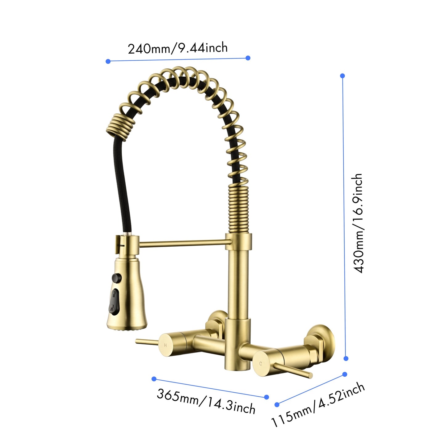 3-in-1 Wall Mounted Kitchen Faucet