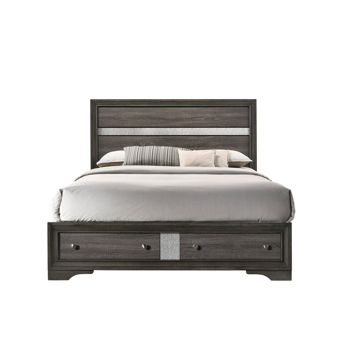 Naima Queen Bed w/Storage, Gray (1Set/3Ctn) 25970Q