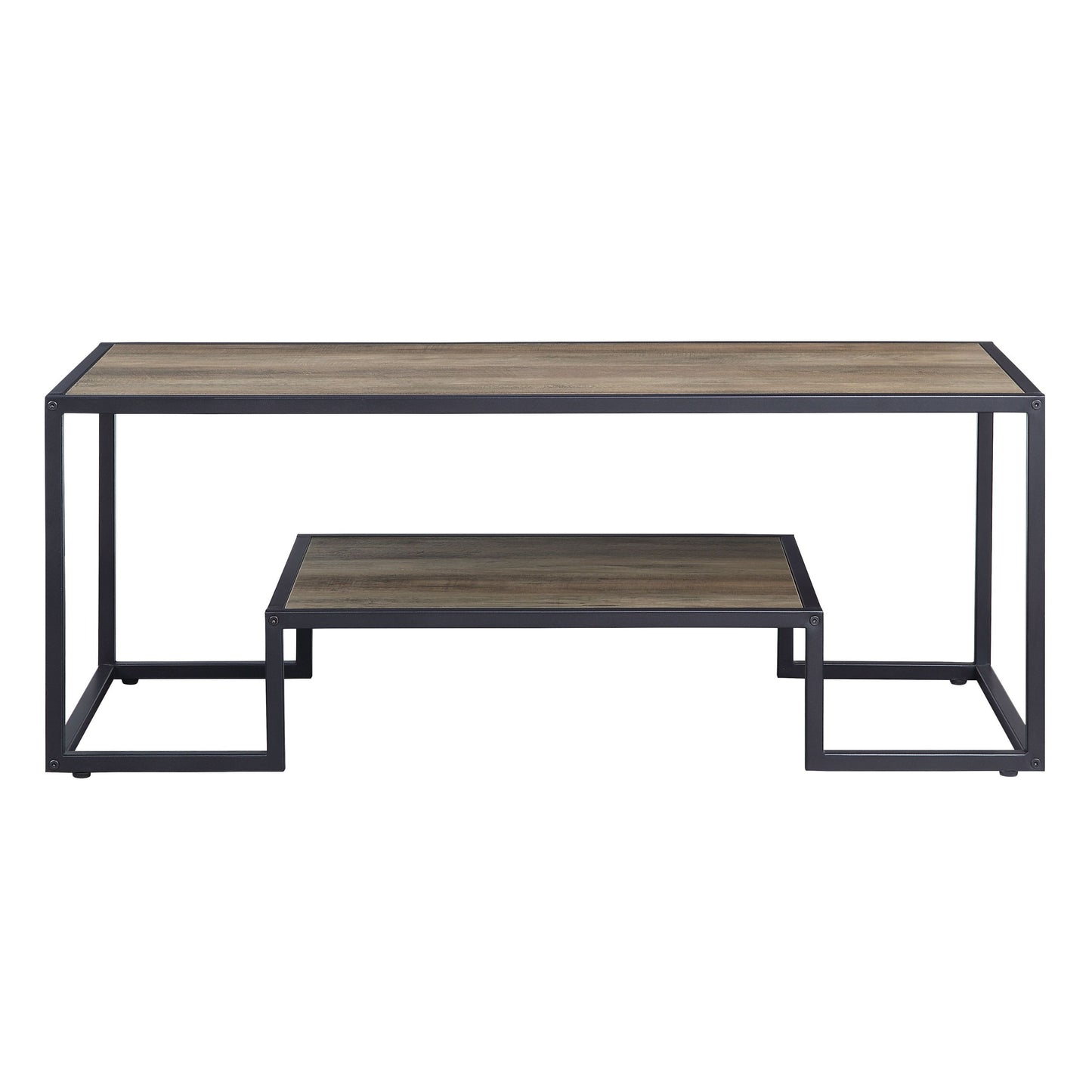 Idella Rustic Oak Coffee Table with Black Finish LV00324