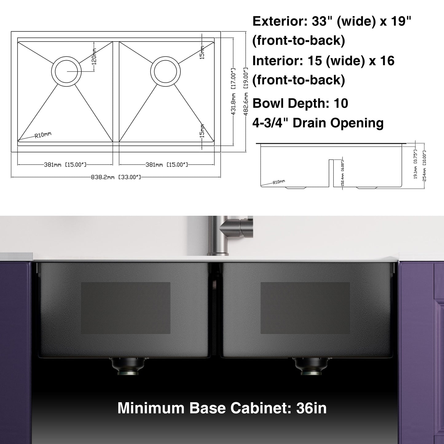 Gunmetal Black Double Bowl Kitchen Sink Upgrade Pack