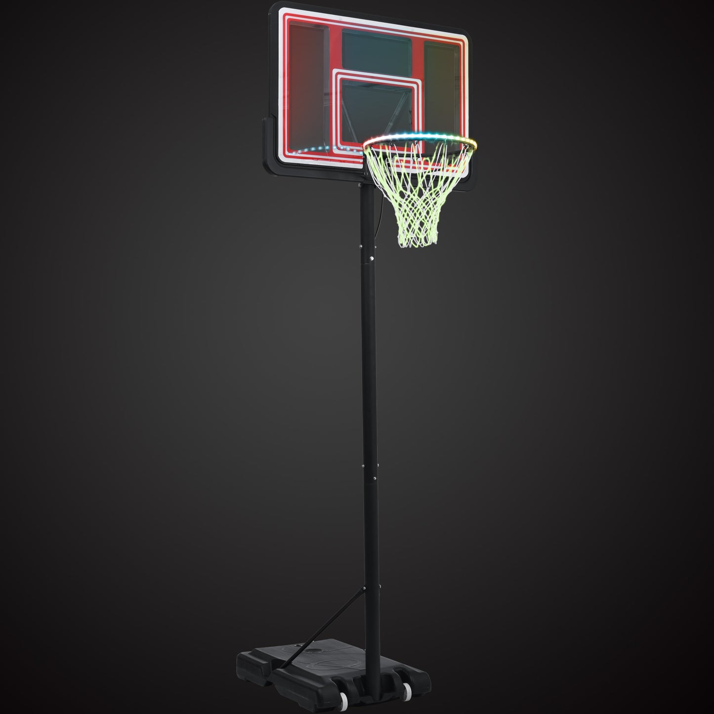 Portable Basketball Hoop Basketball System 4.76-10ft Height Adjustable for Youth Adults LED ights, Colorful lights, Waterproof Super Bright to Play at Night Outdoors,Good Gift for Kid