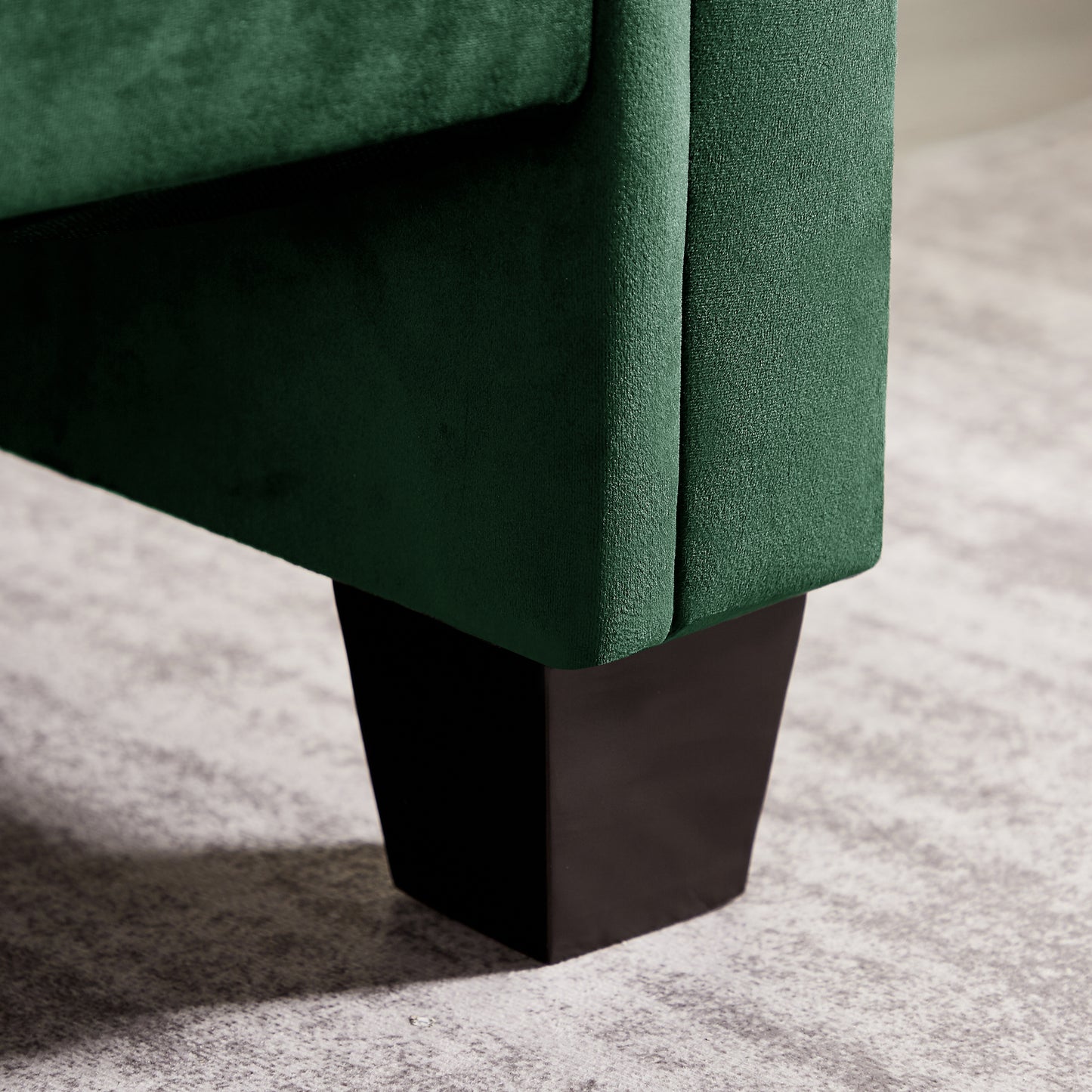 2038 Large Green Rectangular Upholstered Stool