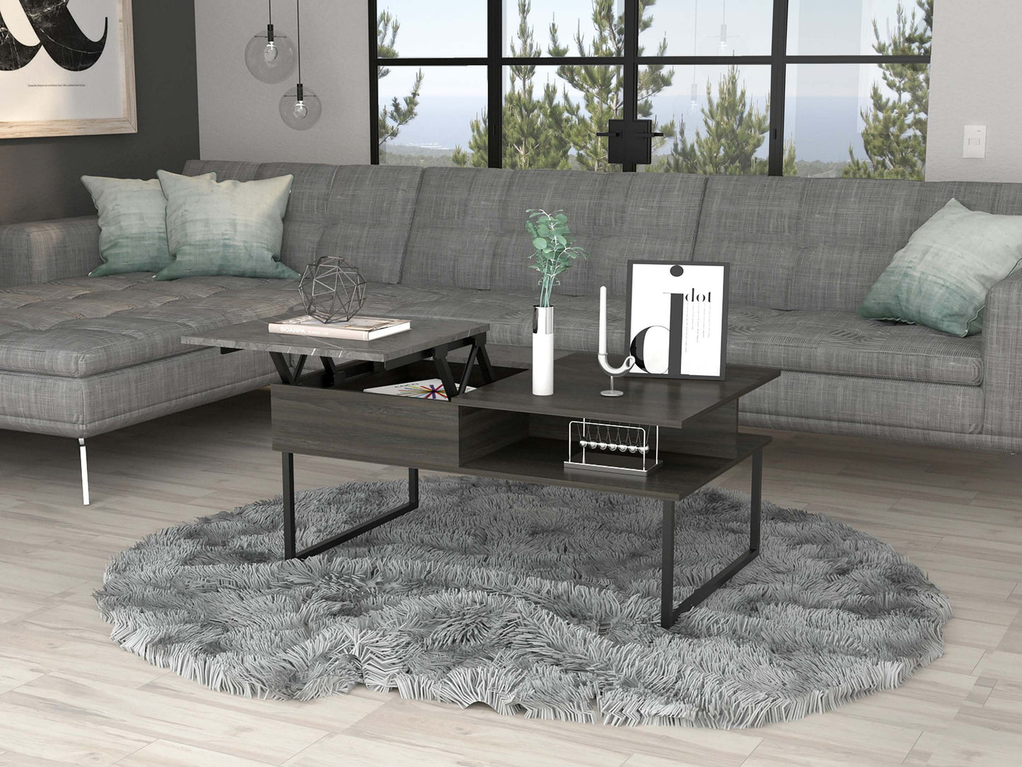 Dayton Lift Top Coffee Table - Woody Elegance