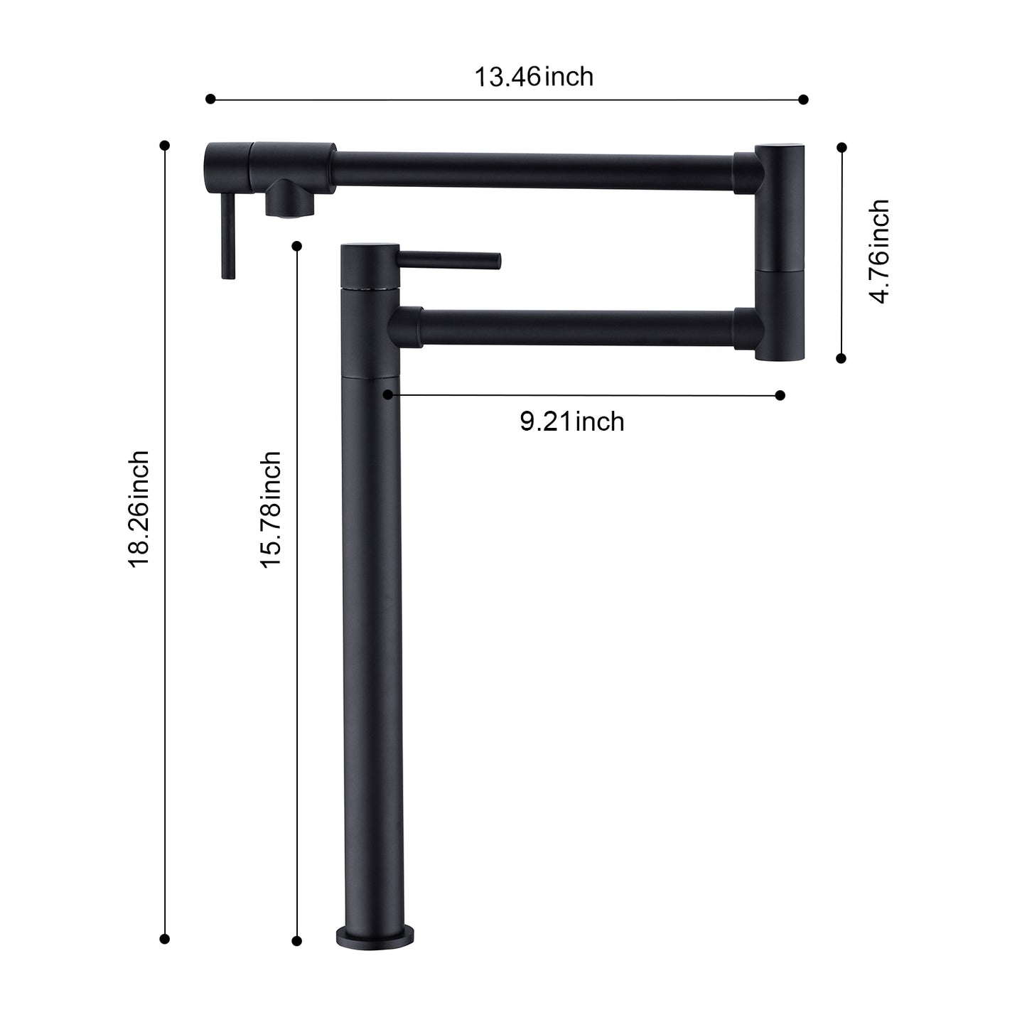 Pot Filler Faucet with Extension Shank