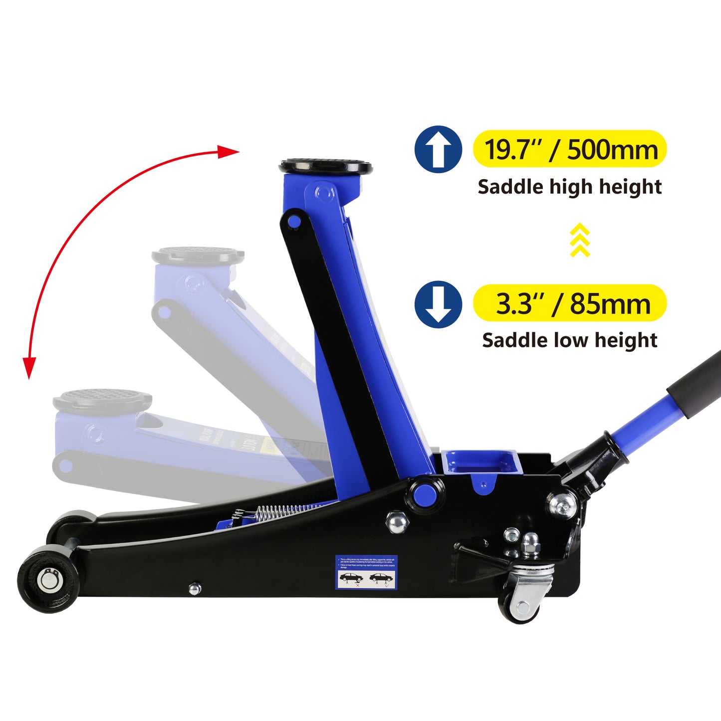 Ultra-Low Hydraulic Car Jack with Dual Piston Quick Lift Pump