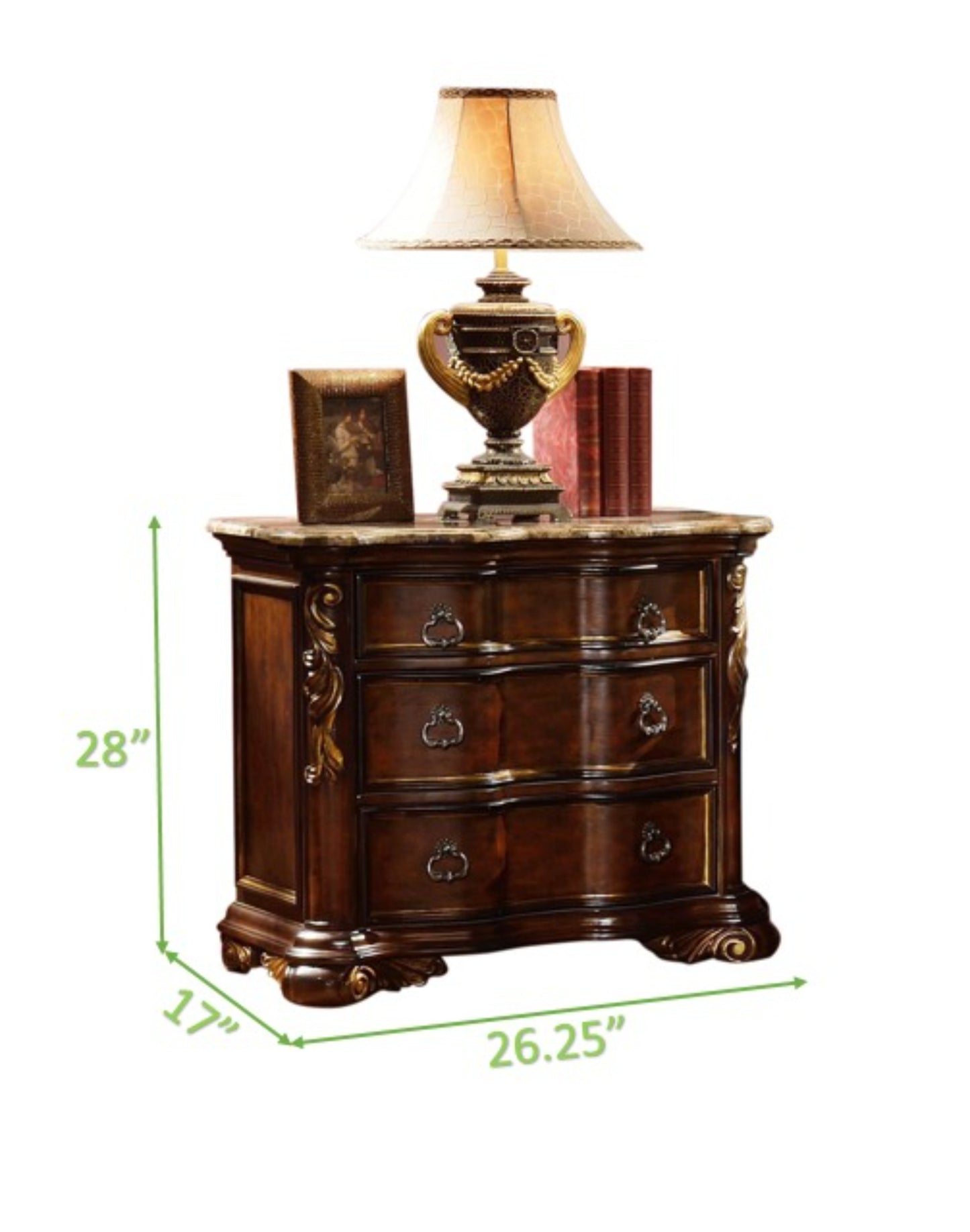 Bella Traditional style Night stand made with wood in Dark Walnut