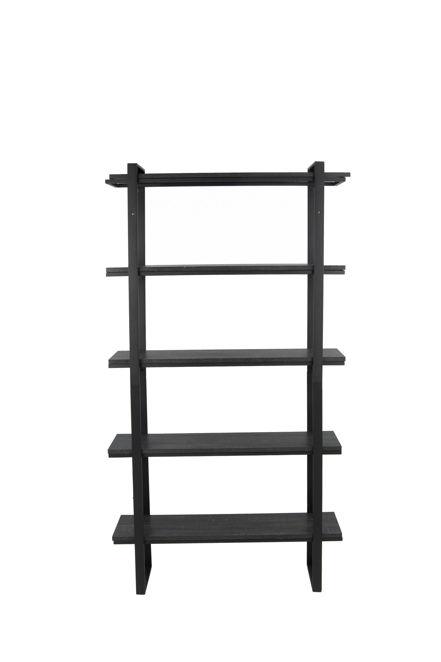 32"W X 11"D X 70.9"H 5-layer Metal Shelf-Bookshelf- 5-tire storage shelf -Bookcase, BLACK