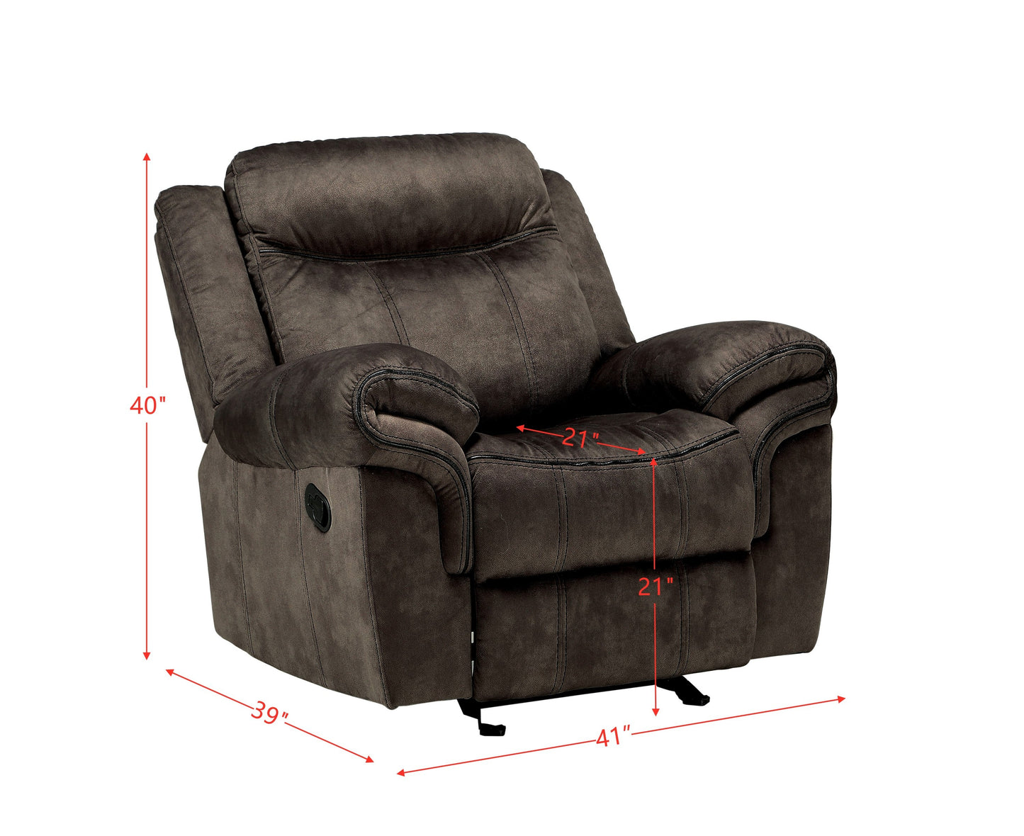 Zubaida Glider Recliner in 2-Tone Chocolate Velvet