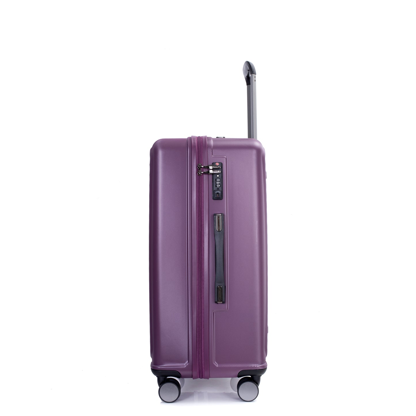 3 Piece Luggage Sets PC+ABS Lightweight Suitcase with Two Hooks, 360° Double Spinner Wheels, TSA Lock, (21/25/29) Dark Purple