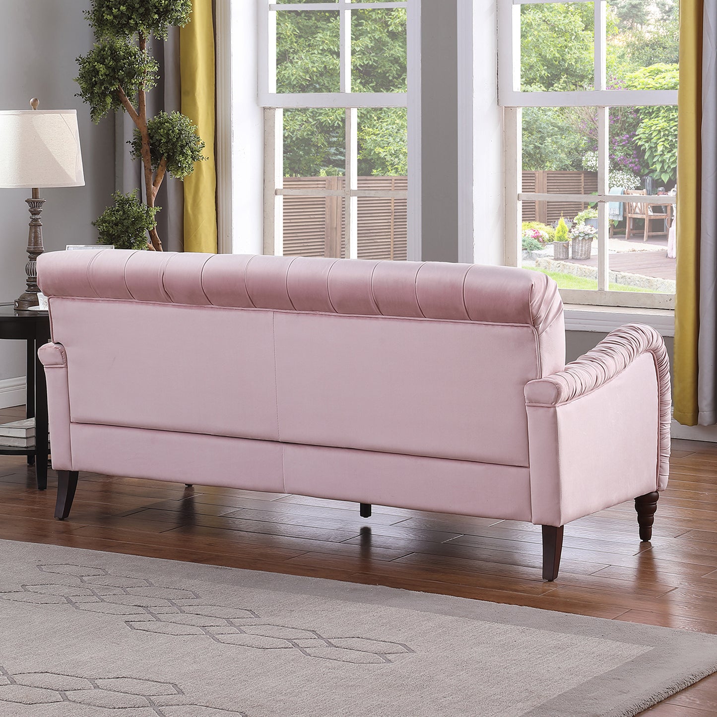 Chesterfield sofa ;3 seater ,modern sofa,Pink color