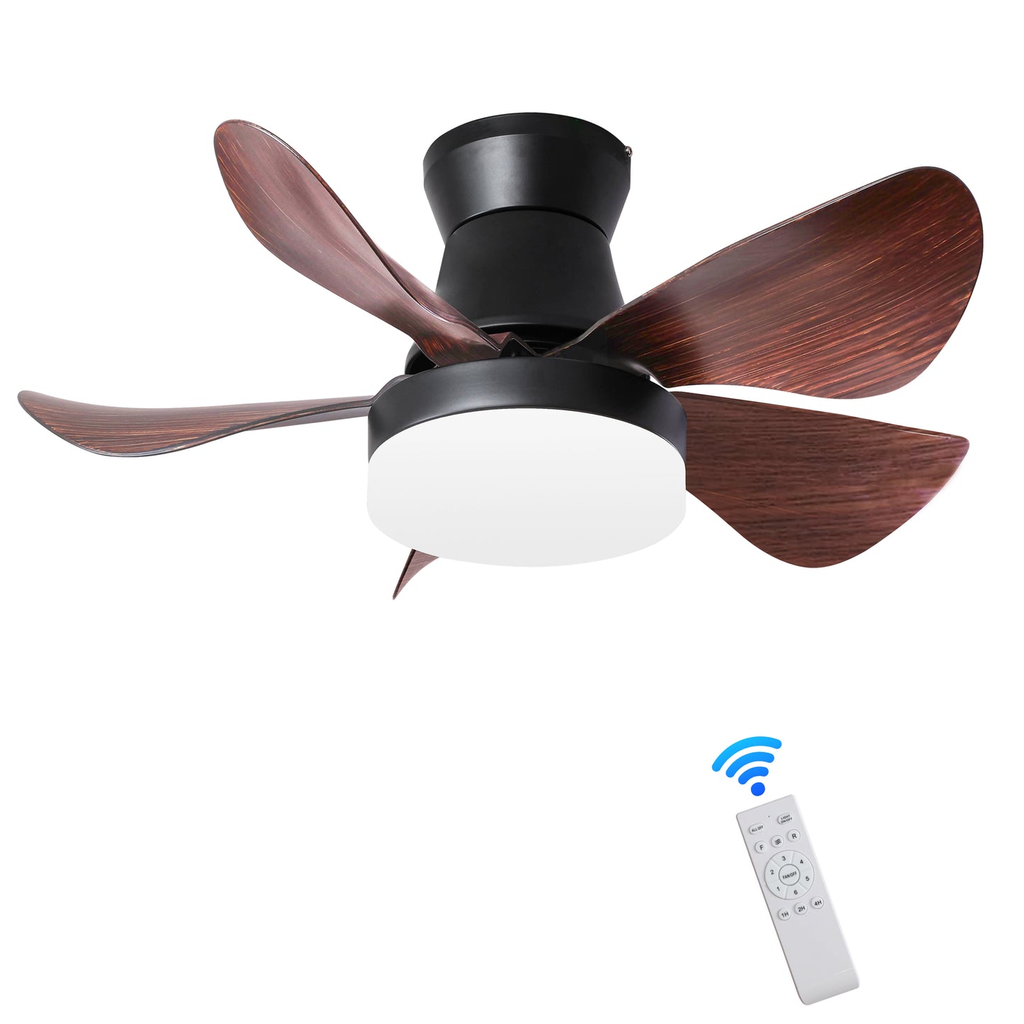 28 Inch Modern Ceiling Fan with LED Light and Remote Control