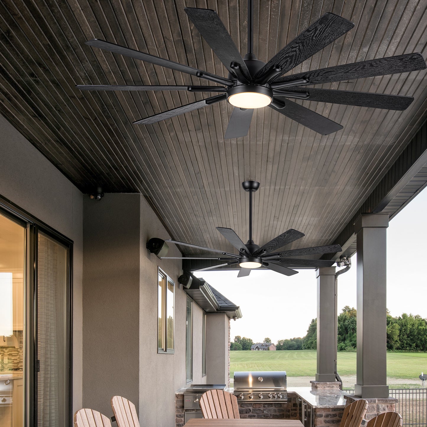 62 Black Ceiling Fan with Remote Control for Modern Farmhouse