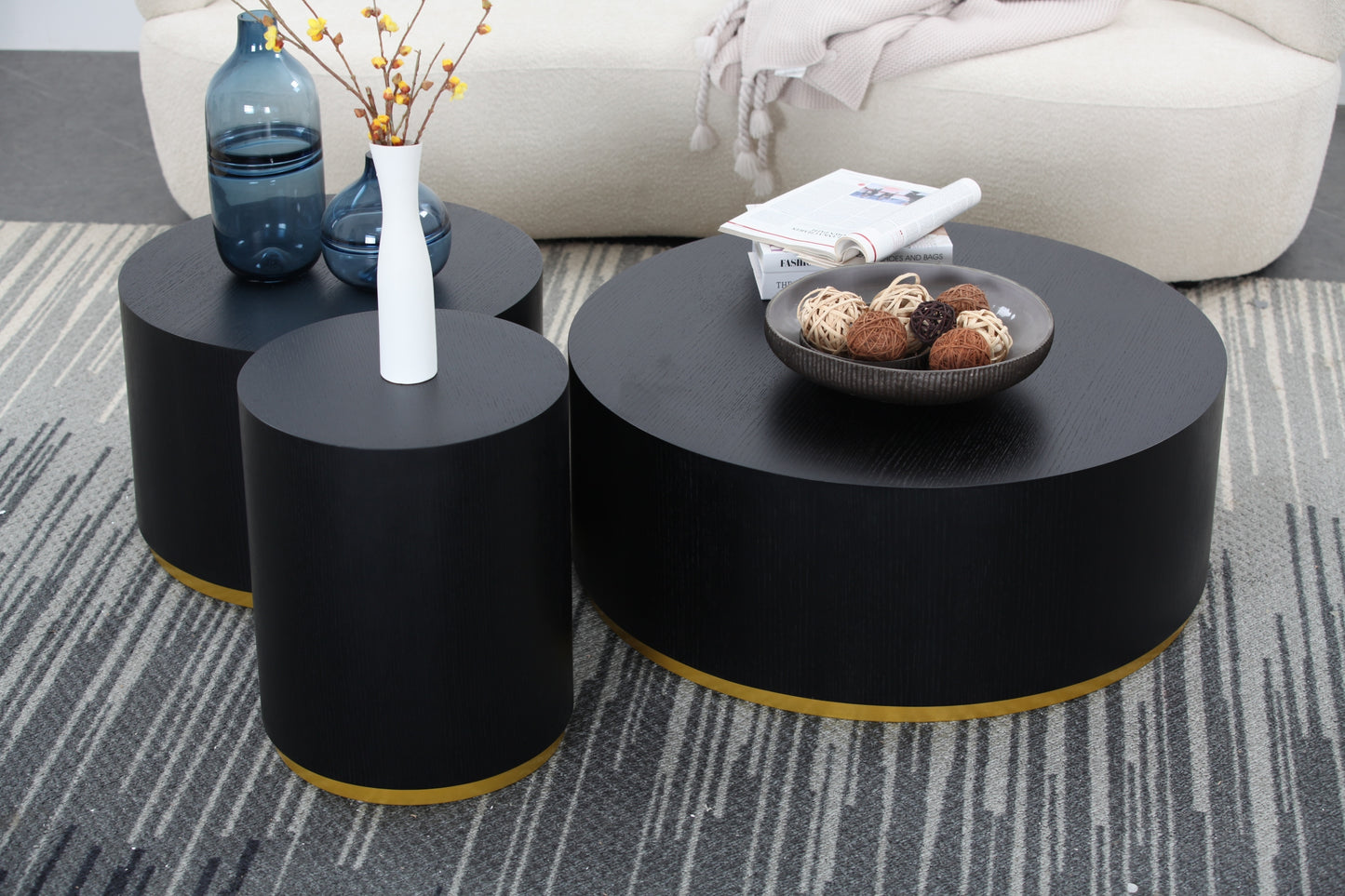 Sleek Round Coffee Table with Fully Assembled Design