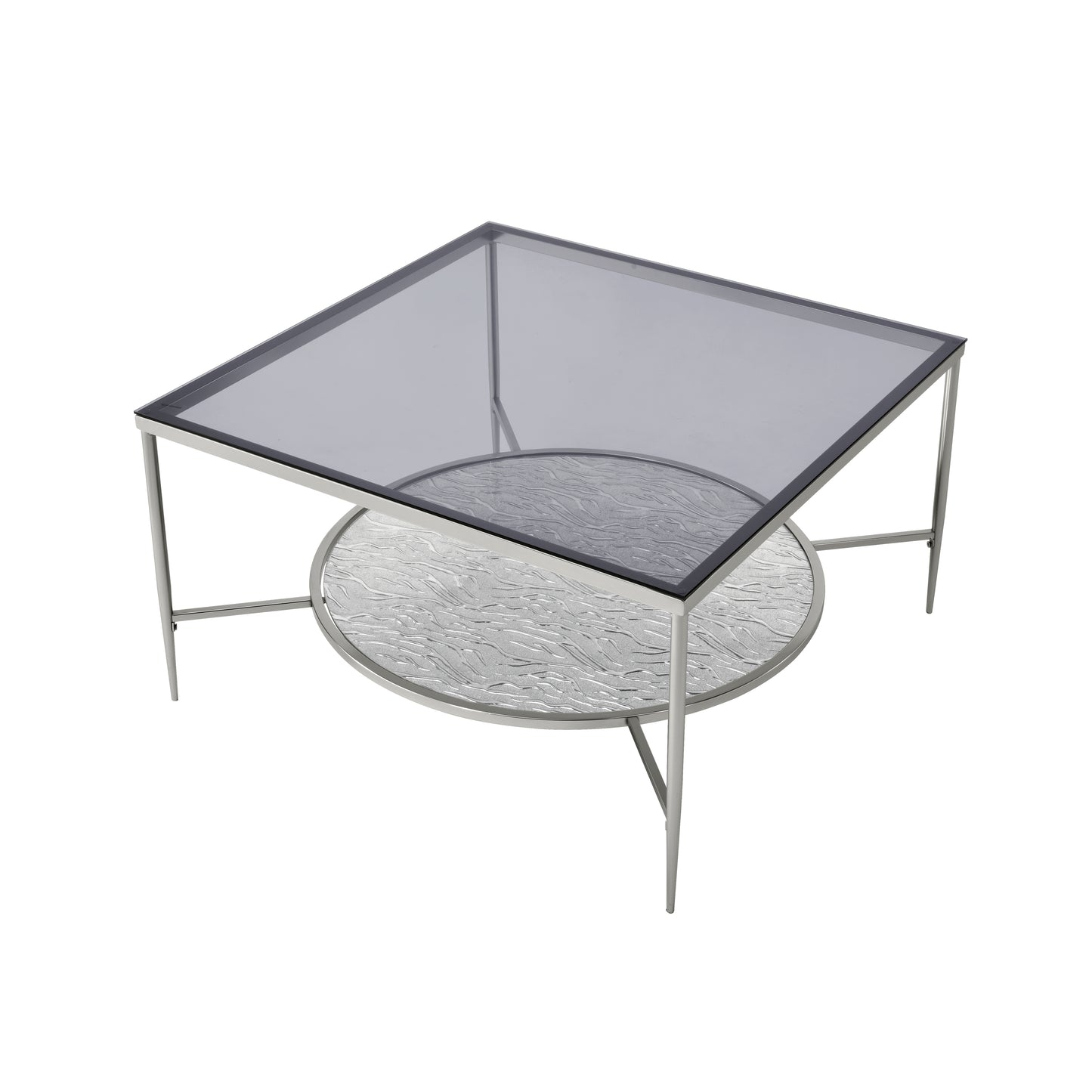 Adelrik Glass and Chrome Finish Coffee Table LV00574