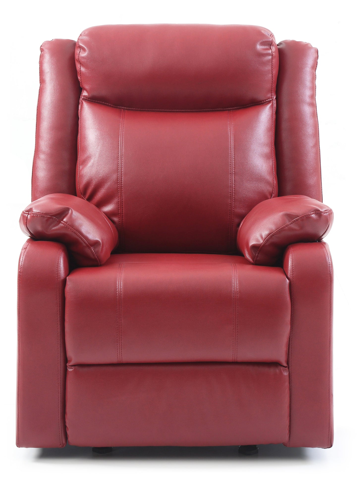 Rocker Recliner in Red Faux Leather with Steel Frame - Glory Furniture Ward G765A-RC