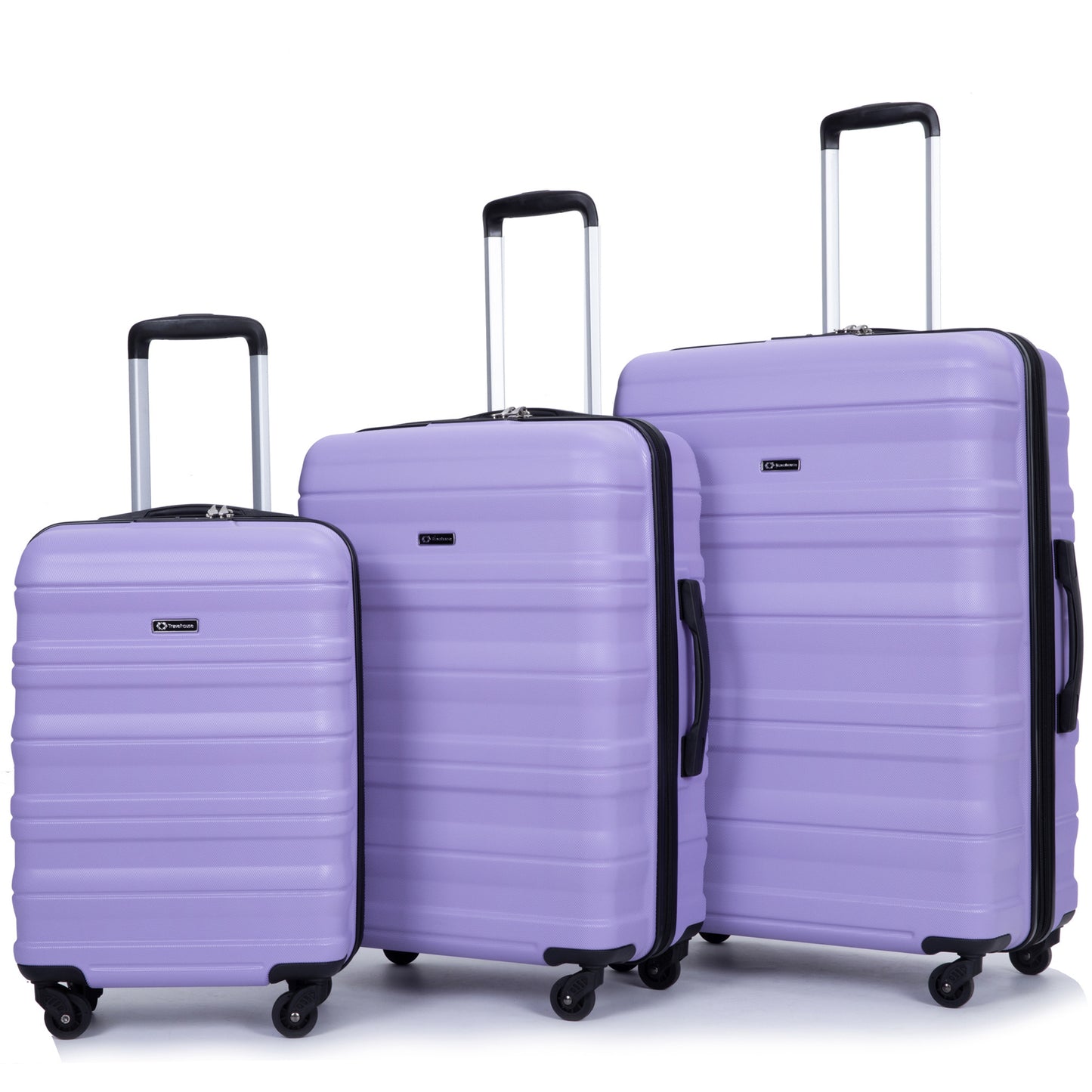 Expandable 3 Piece Luggage Sets PC Lightweight & Durable Suitcase with Two Hooks, Spinner Wheels, TSA Lock, (21/25/29) Purple