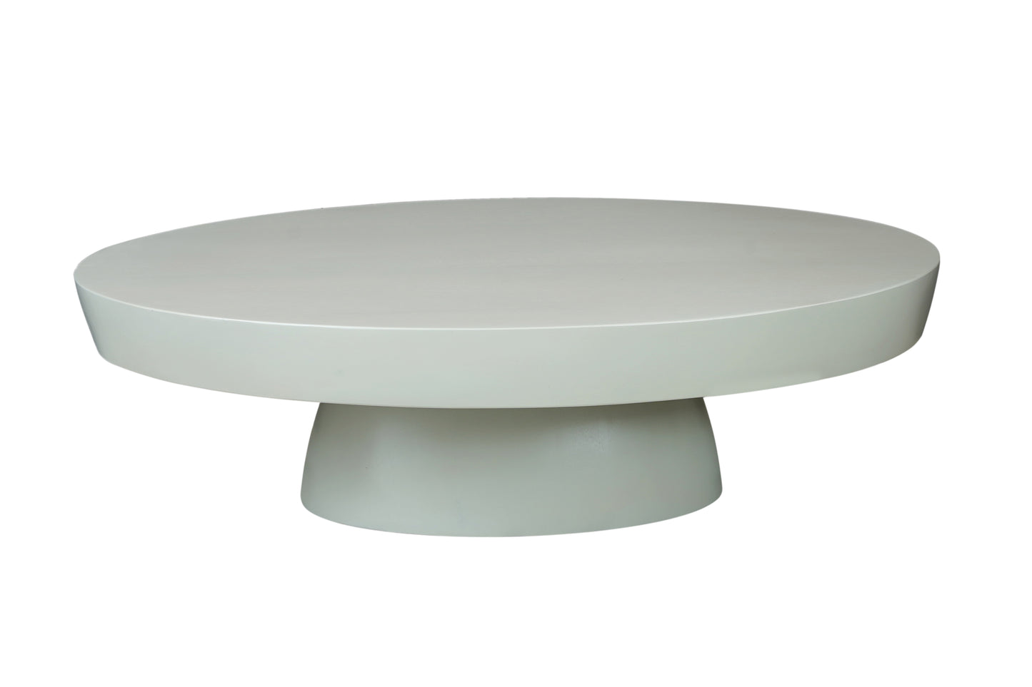 White Mango Wood Oval Coffee Table of Luxury Craftsmanship