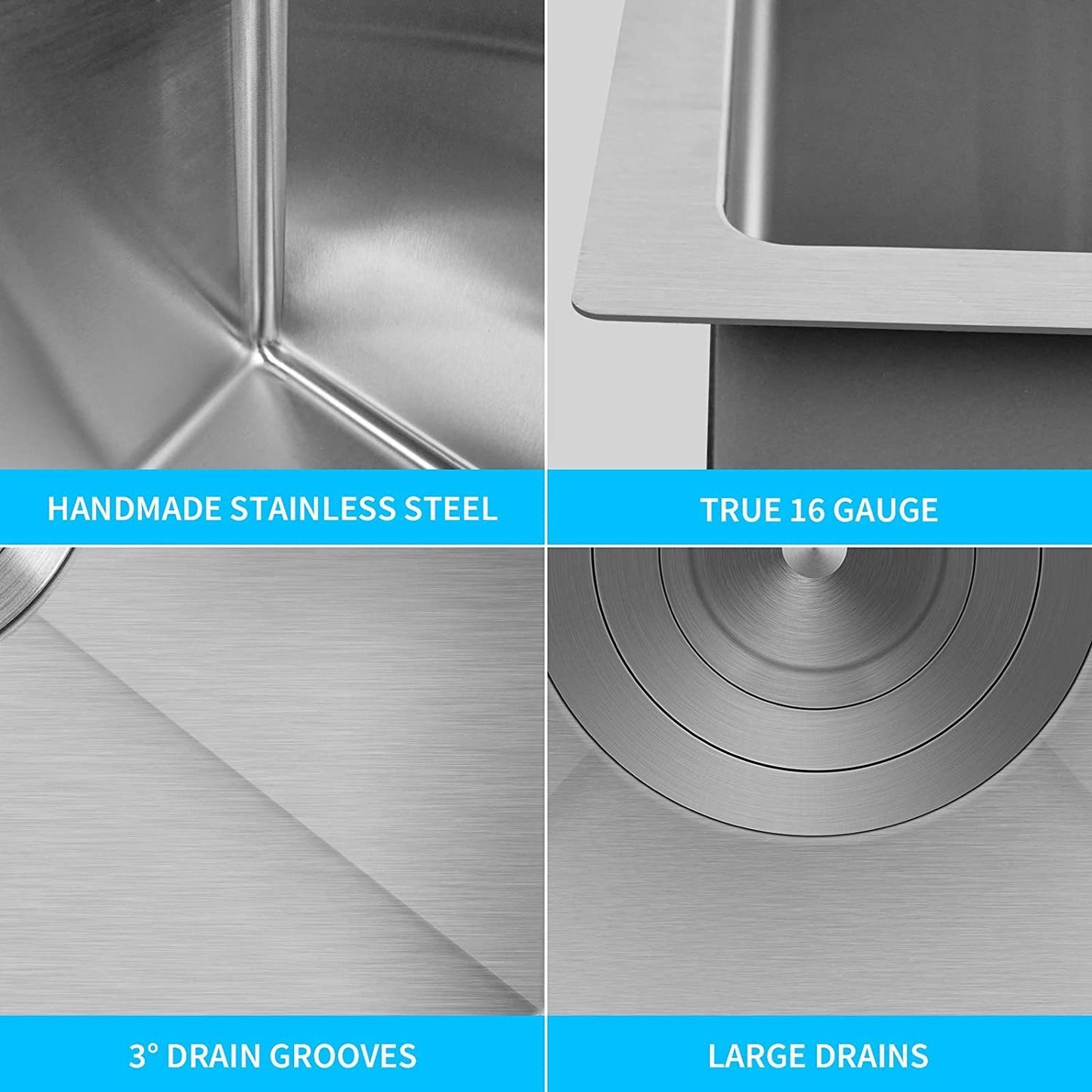 Simple Deluxe 15-Inch Stainless Steel Kitchen Sink with Built-in Components