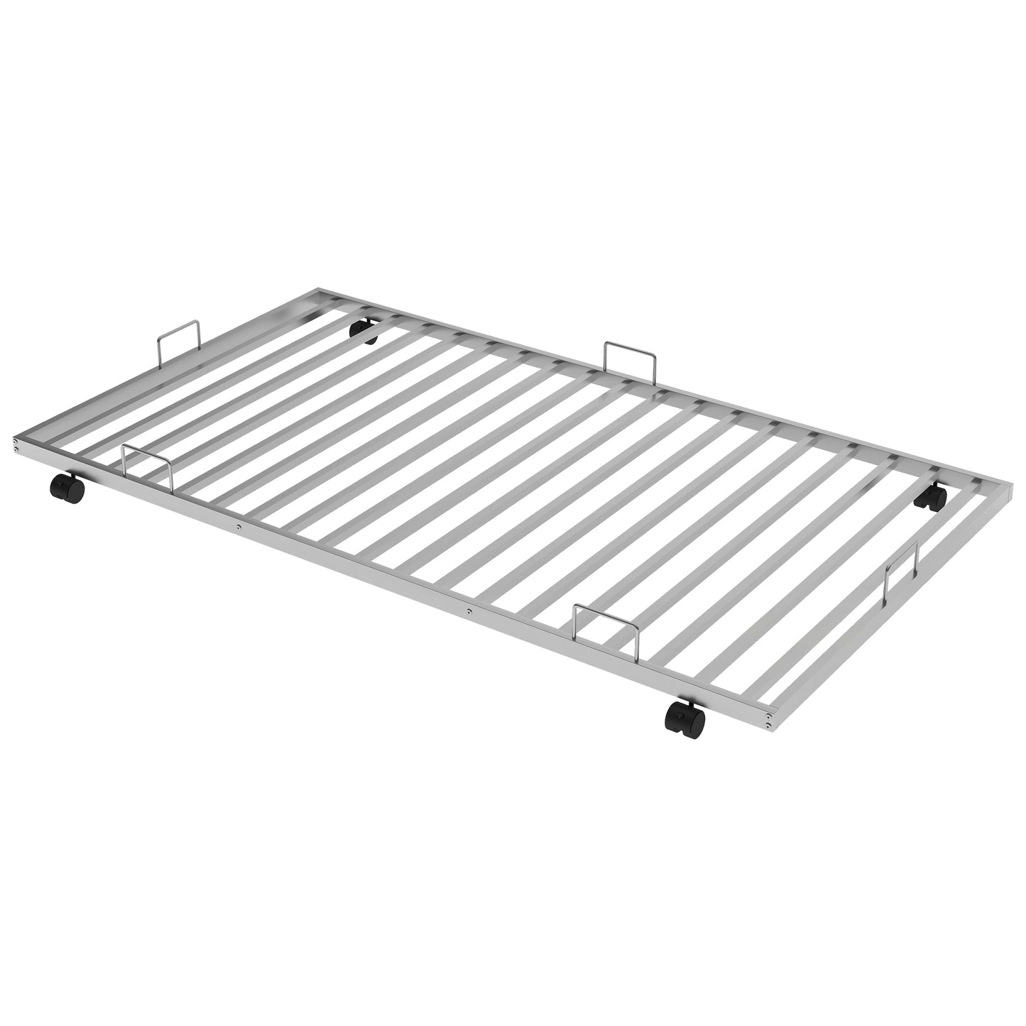 Silver Metal Twin Bunk Bed with Trundle - Smart Space-Saving Solution