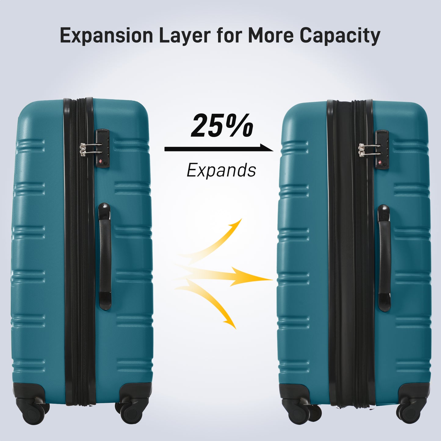 Hardshell Luggage Sets 4 pcs + Bag Spinner Suitcase with TSA Lock Lightweight-16"+20"+24"+28" Luggages