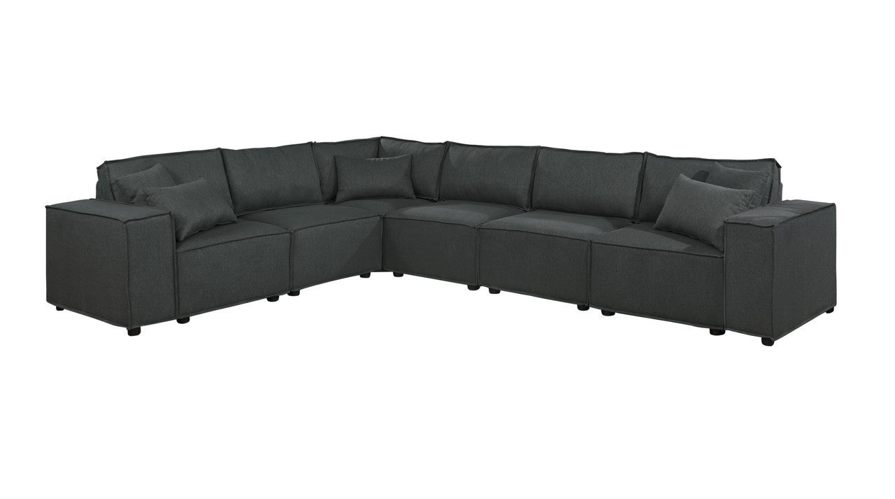 Janelle Dark Gray Linen Modular Sectional Sofa