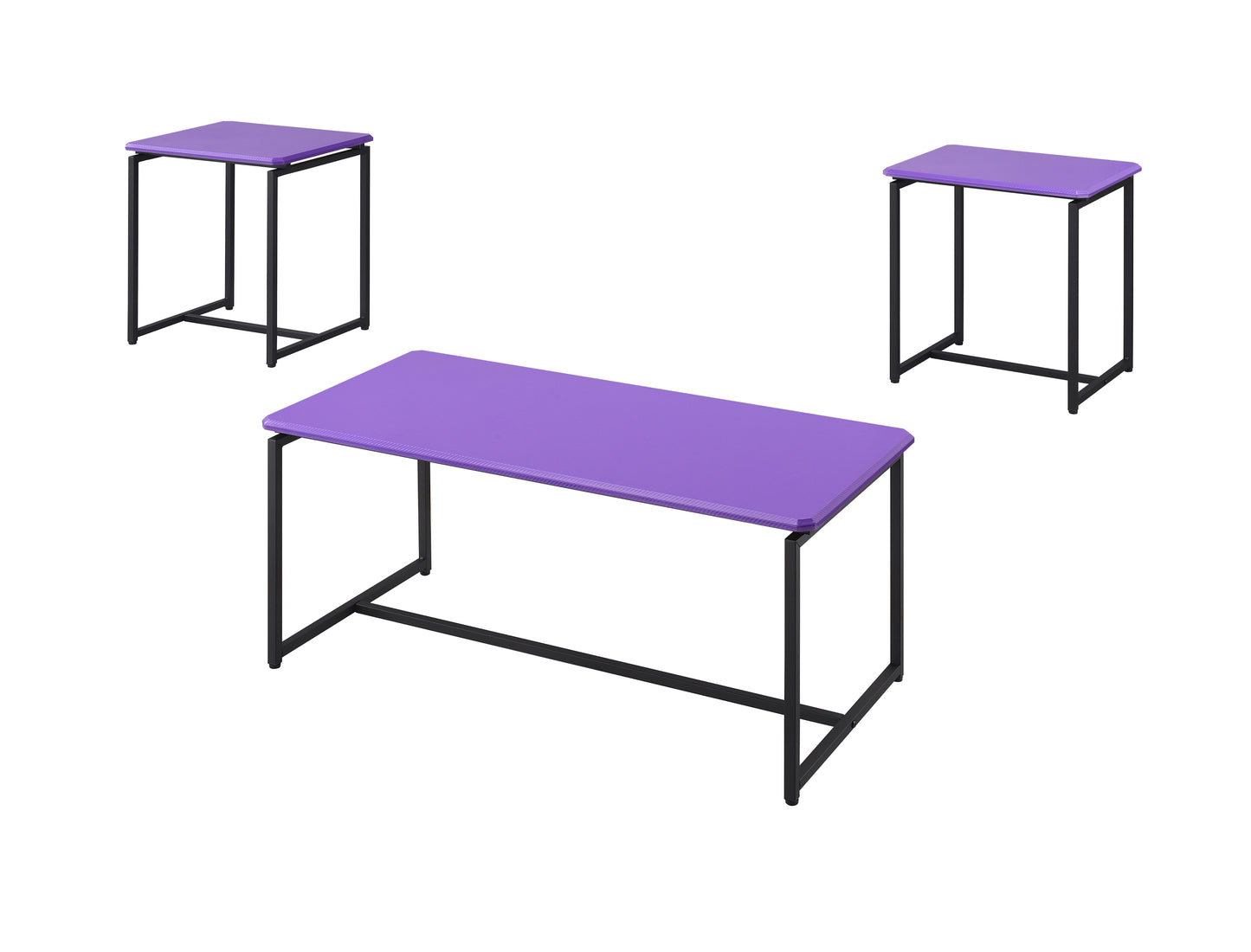 Violet Carbon Fiber Coffee Table and End Table Set with Unique Design