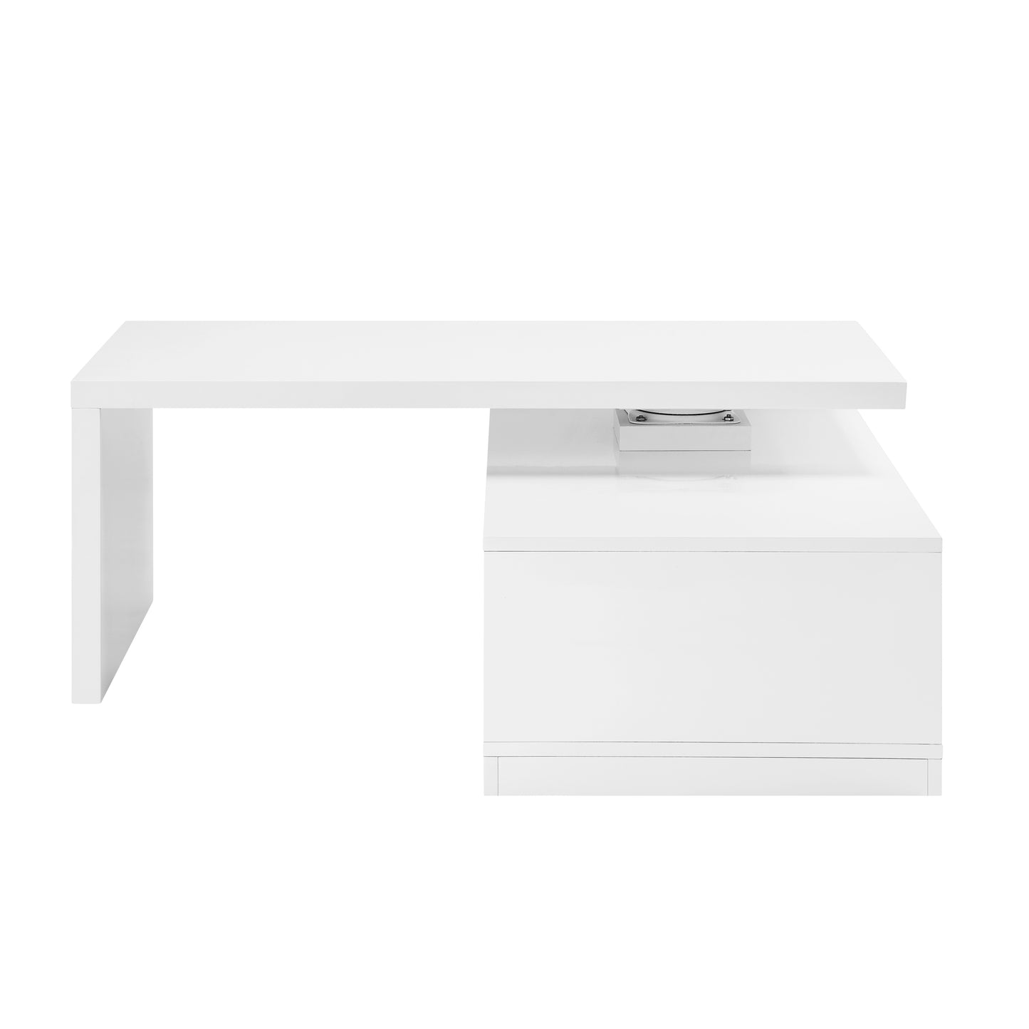 Buck II Coffee Table with Rotating Top in White and Black High Gloss Finish LV00997