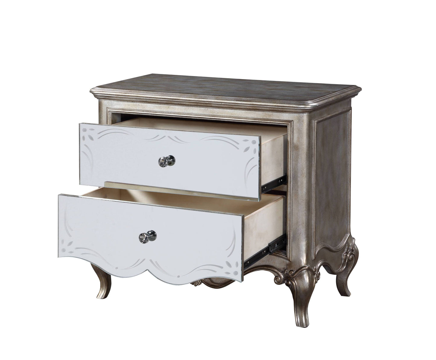 Esteban Nightstand (2 Drw) in Antique Champagne 22203