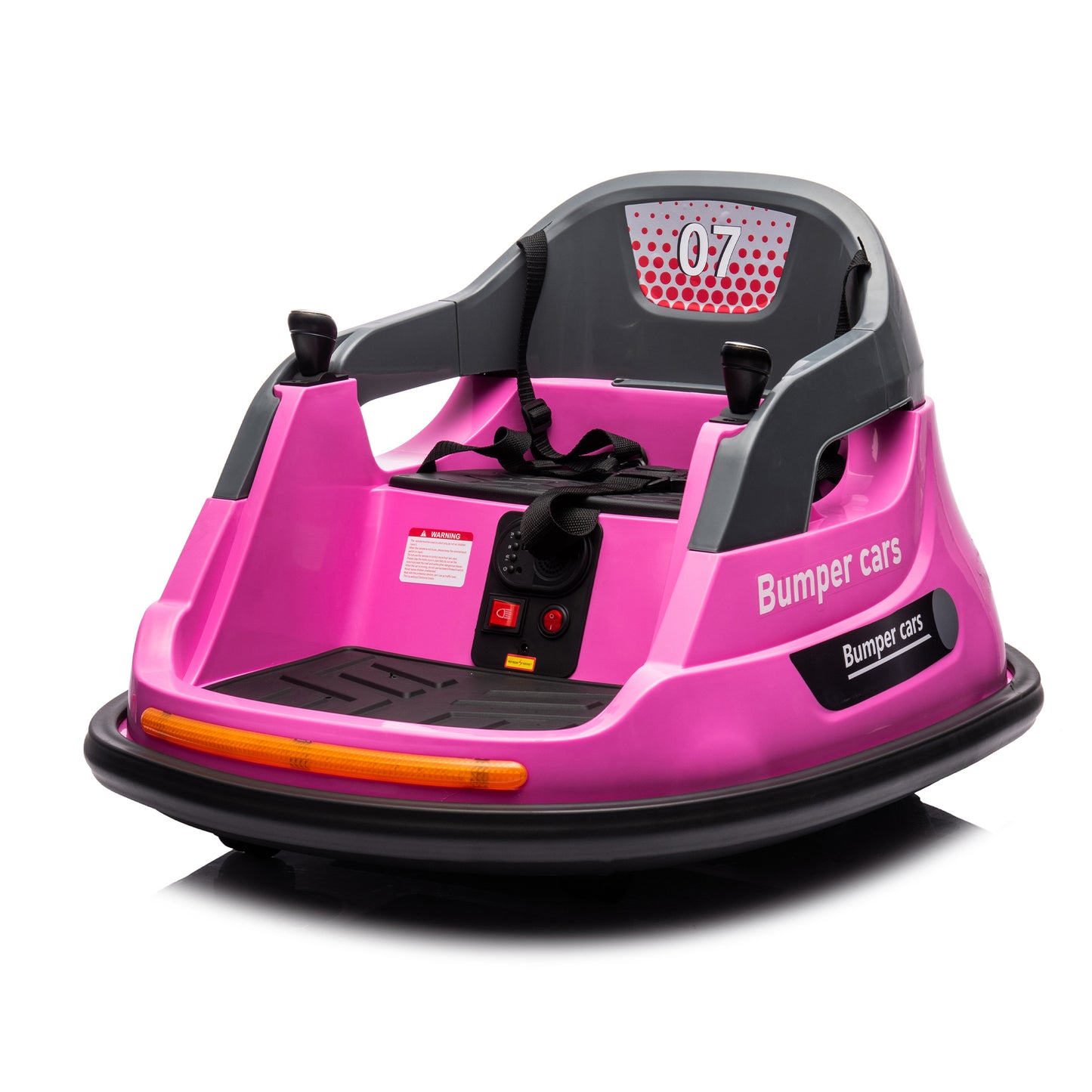 12V Pink Bumper Car with Remote Control and LED Lights