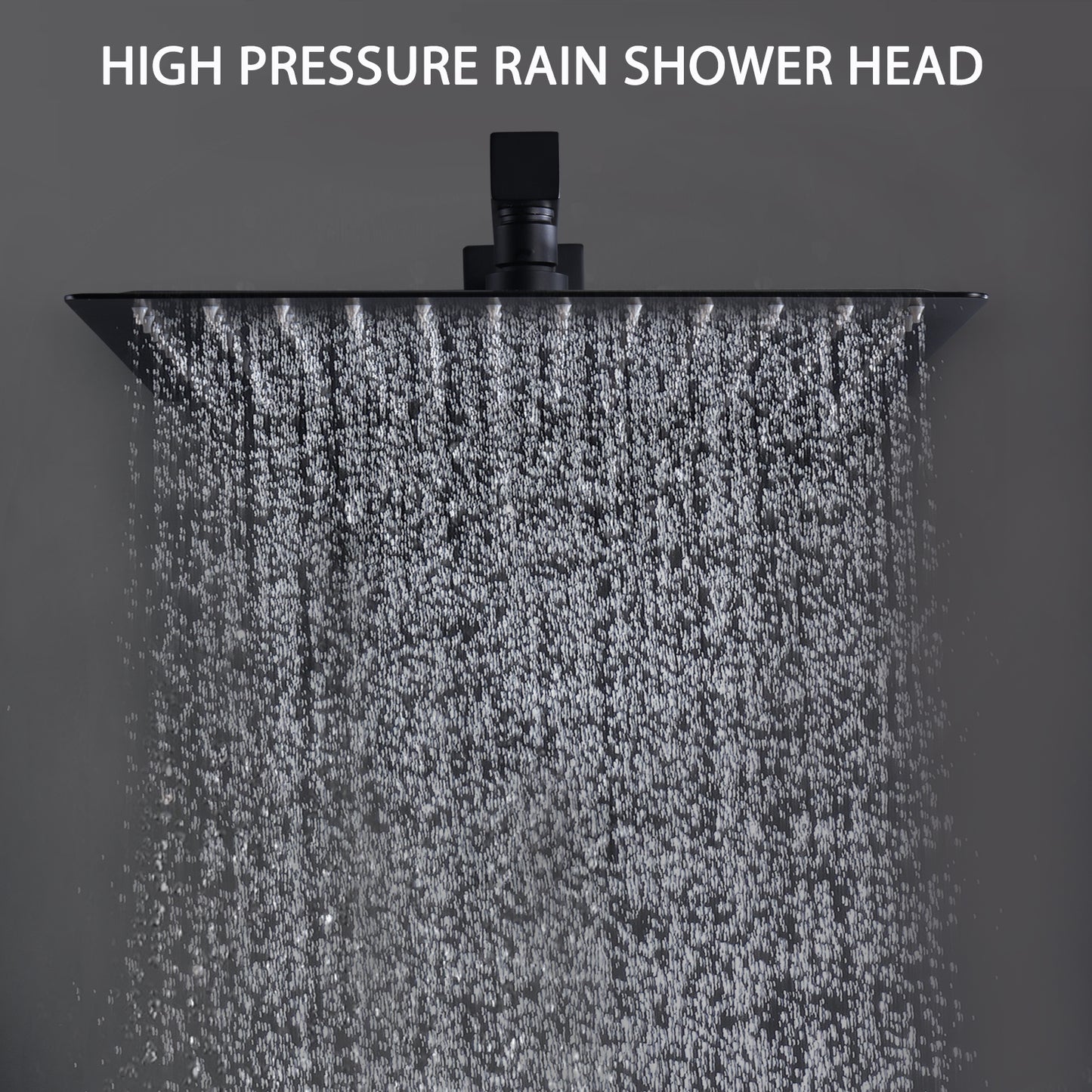 12 Inch Matte Black Bathroom Rain Shower and Hand Shower Combo Set