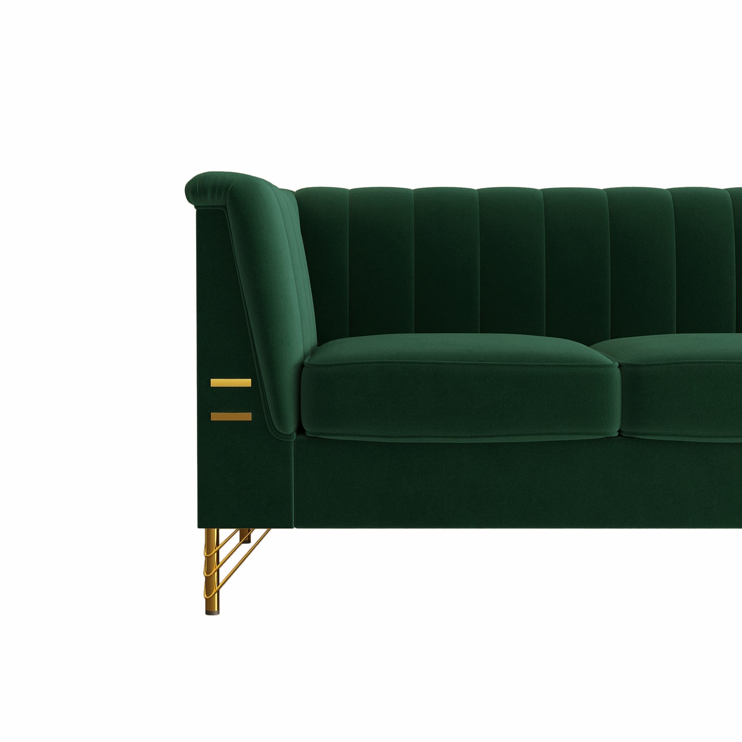 FX-P82-GR(sofa)-82.67'' W Velvet Sofa, Mid-Century Sofa Furniture Chesterfield Couch for Living Room (Sofa, Green)