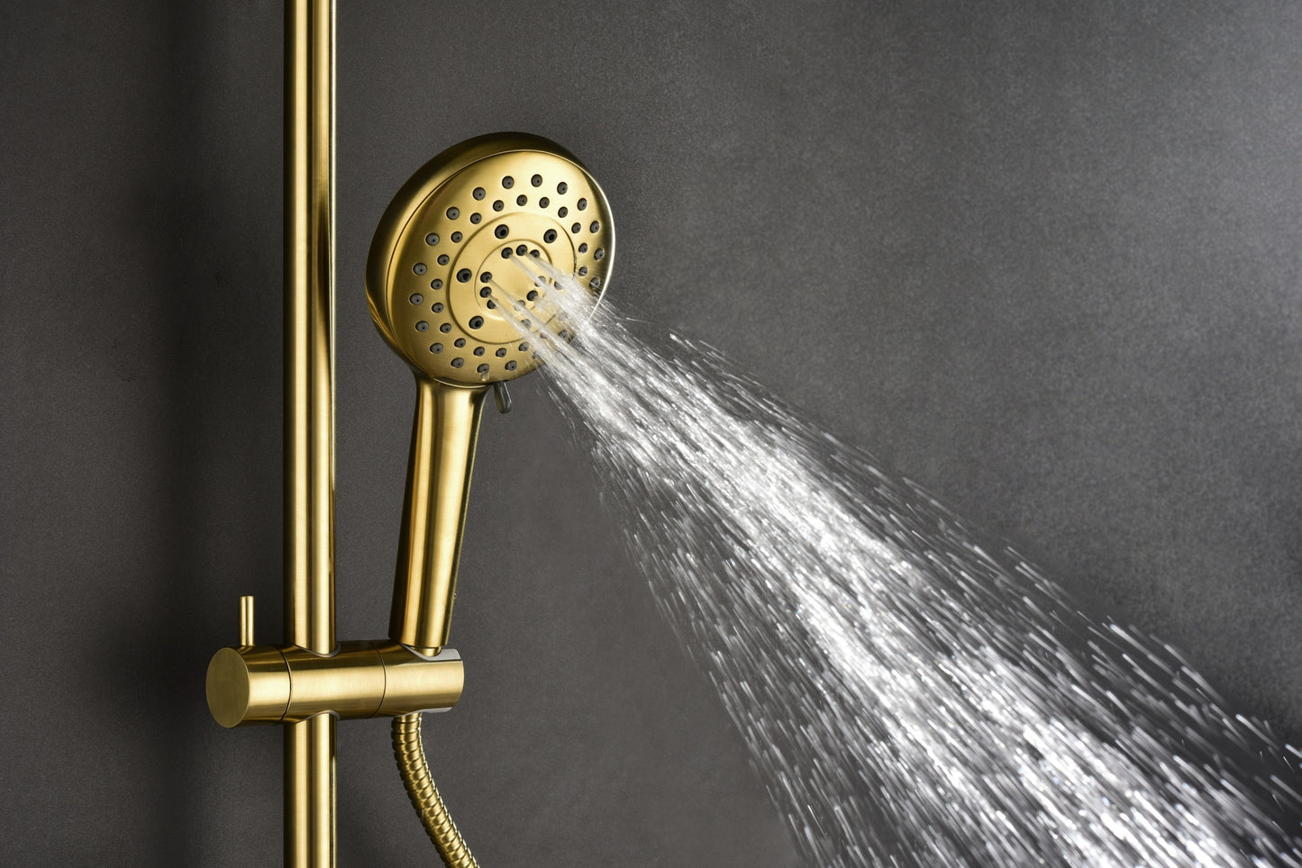 Luxurious Brass Shower System with Hand Shower, Soap Dish, and Rain Showerhead