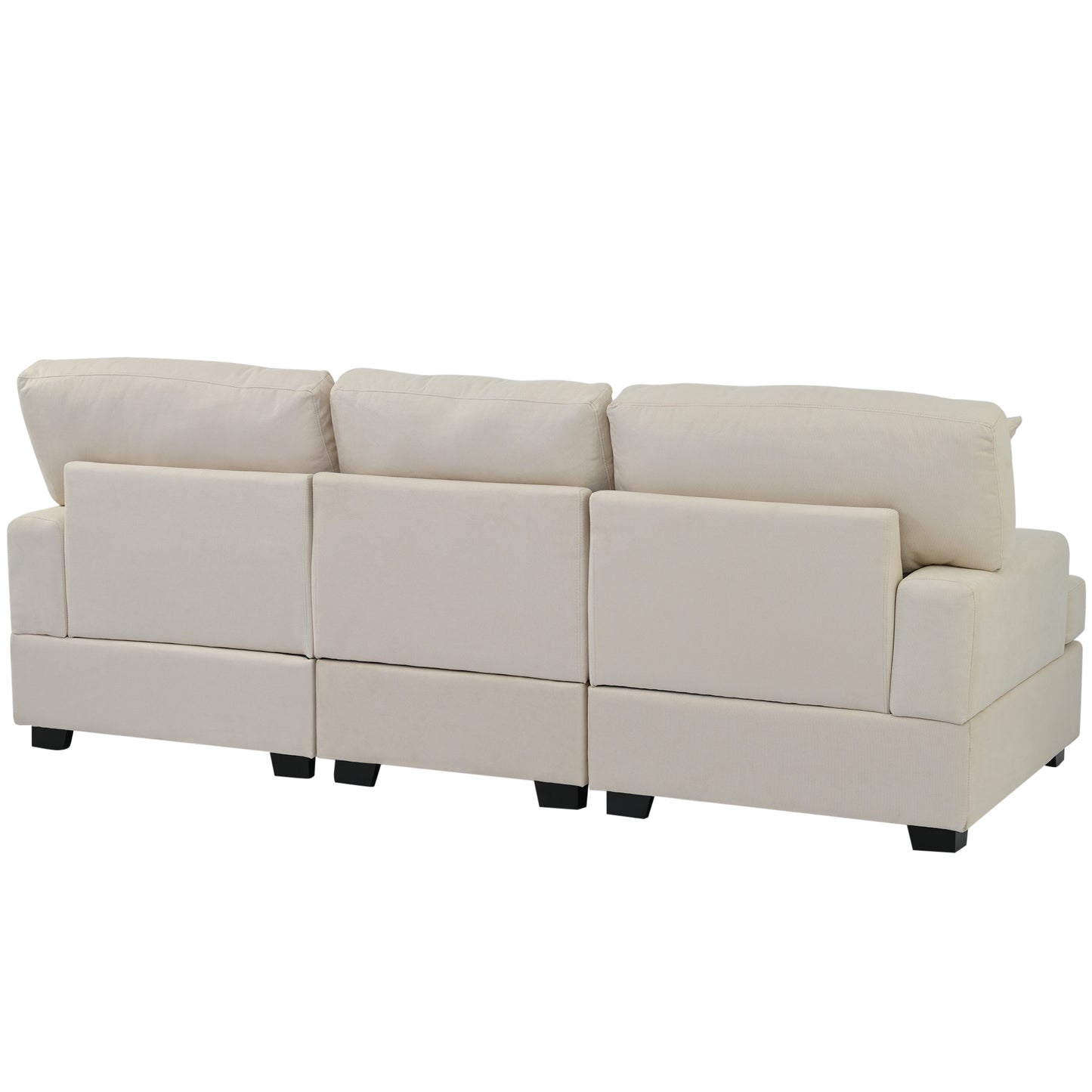 U_STYLE 3 Seat Sofa with Removable Back and Seat Cushions and 4 Comfortable Pillows