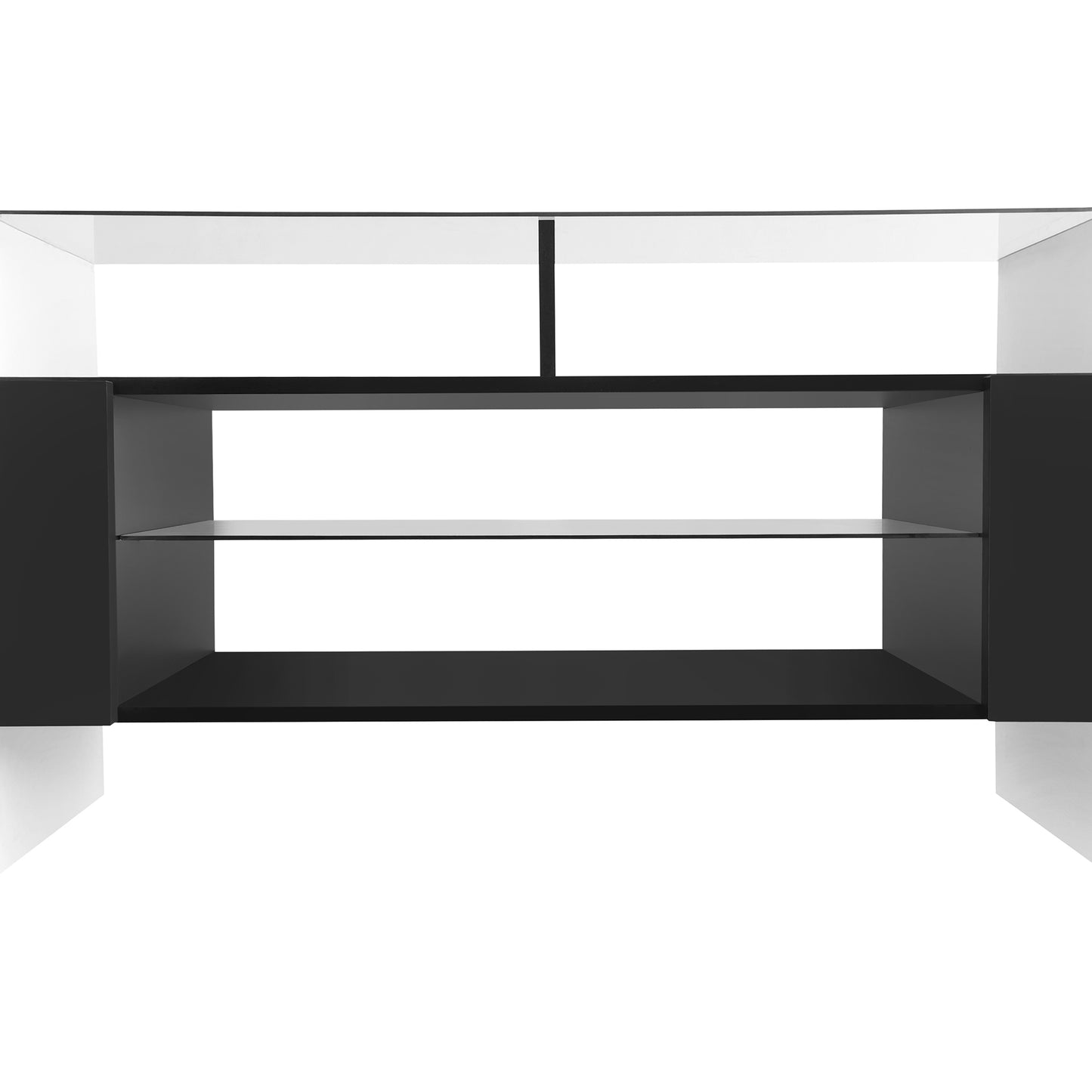 Innovative LED Glass TV Stand with High Gloss Finish and Versatile Storage Options