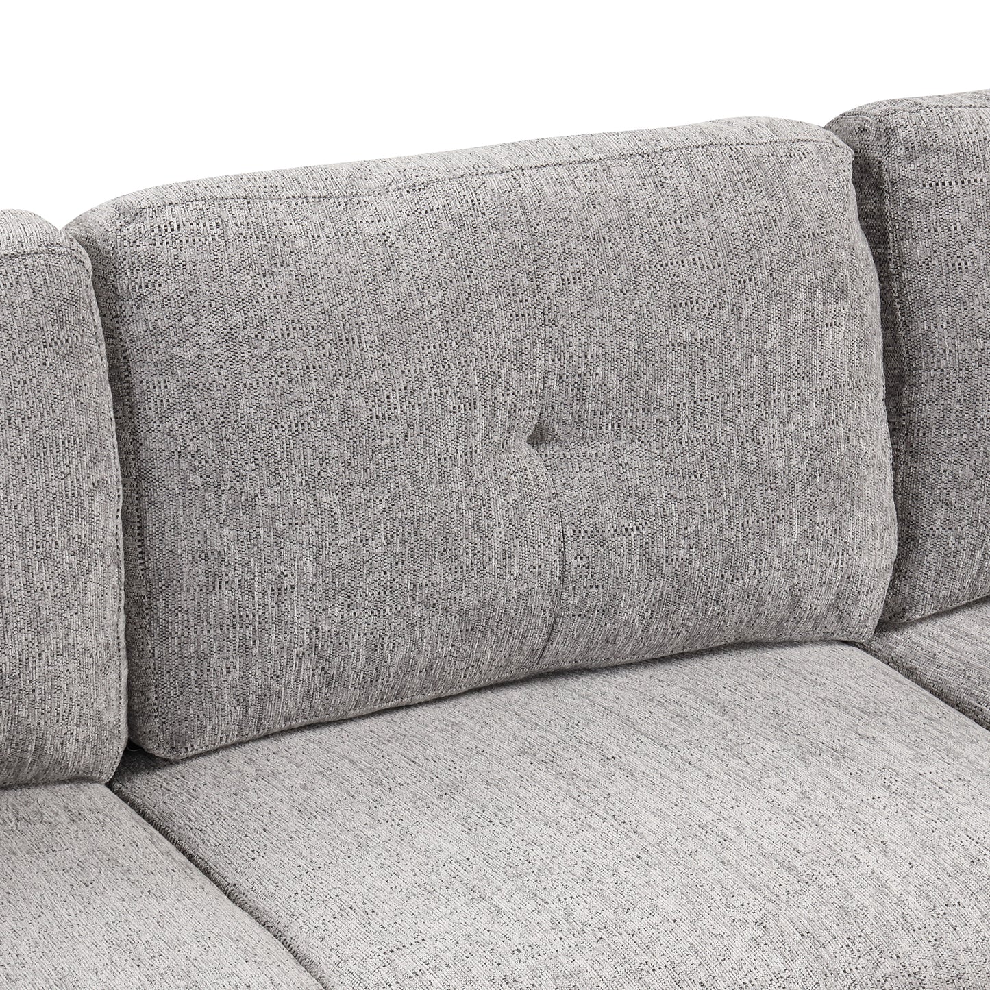 Convertible L-Shaped Sectional Sleeper Sofa with Storage Chaise and Charging Ports in Light Gray