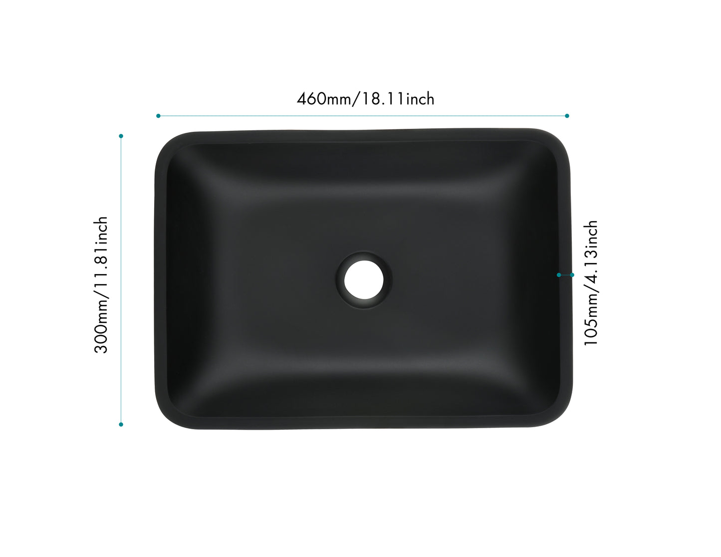 Black Matte Glass Vessel Bathroom Sink Set with Faucet and Drain