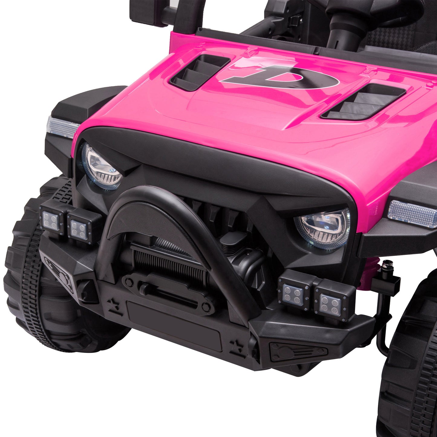 Electric 12V Off-Road Car for Kids with Remote Control, Lights, Music, and Suspension