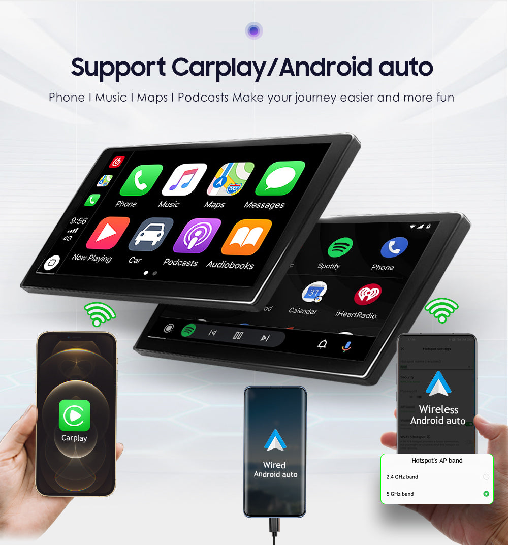 9 Touchscreen Android 12 Octa Core QLED Car GPS Navigation Stereo with Carplay Wifi 4G LTE Weather Display 4+64GB