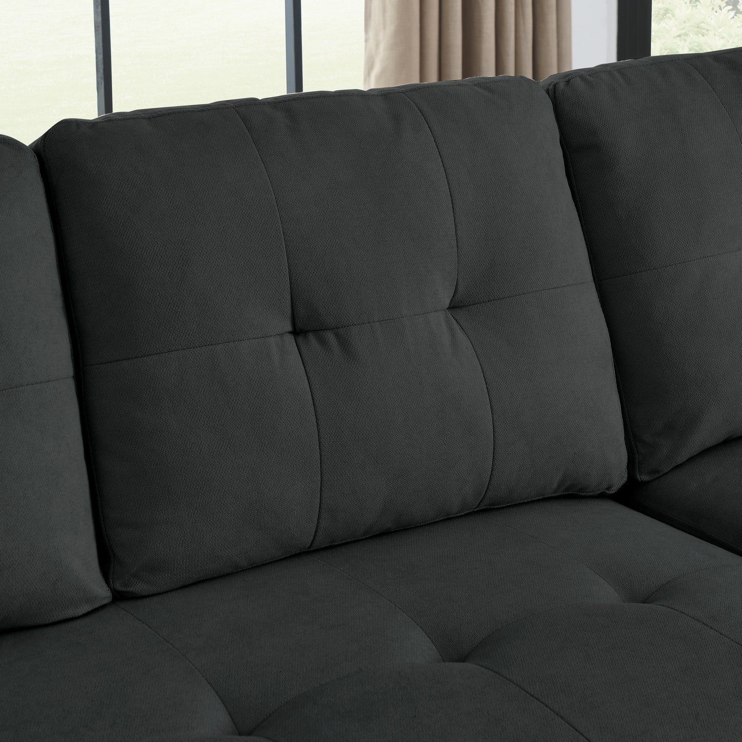 Transformable Sleeper Sectional Sofa with Storage Chaise - Ideal for Small Space Living Room