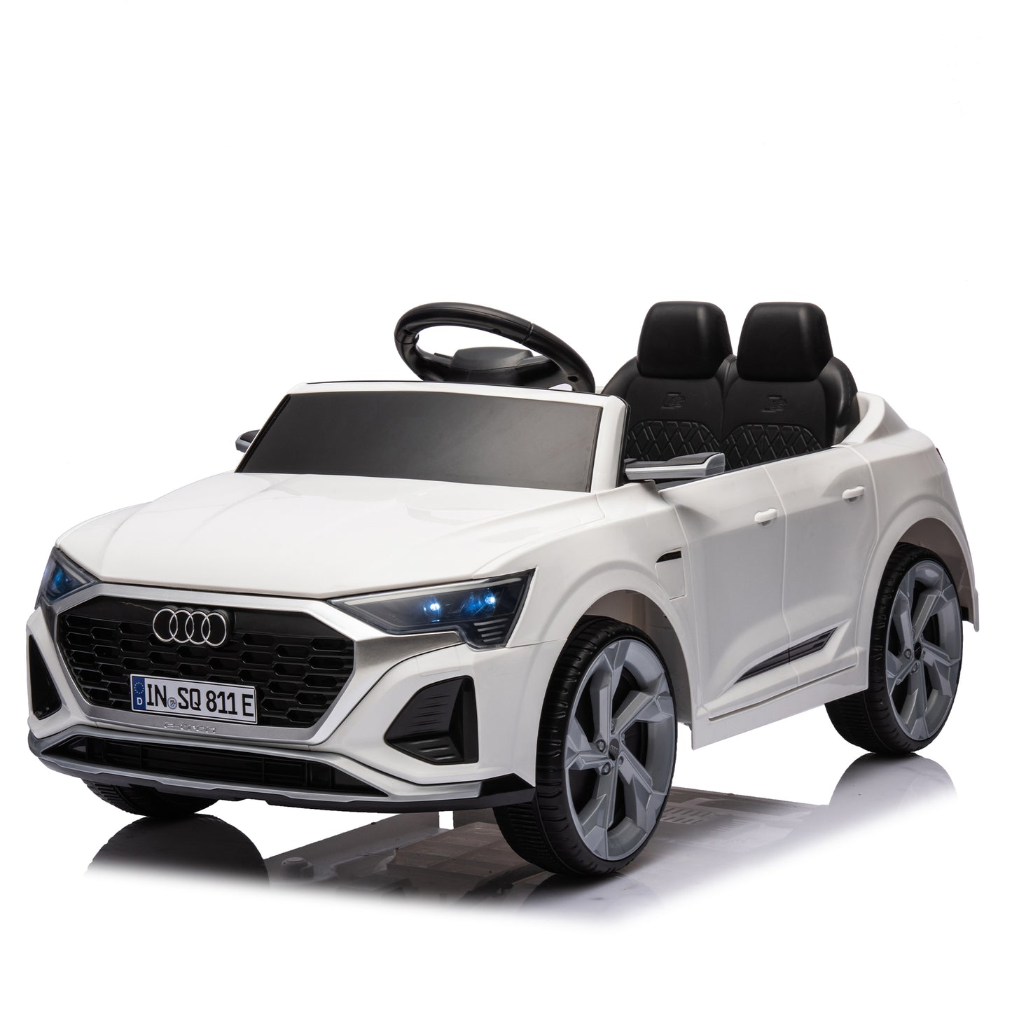 12V Kids Ride On Electric Car w/Parents Remote Control,Licensed Audi SQ8 for Kids,Dual Drive,Suspension,Hanging start,Three speed adjustable Music,Volume Control,LED Lights for Kids Aged 3-6.