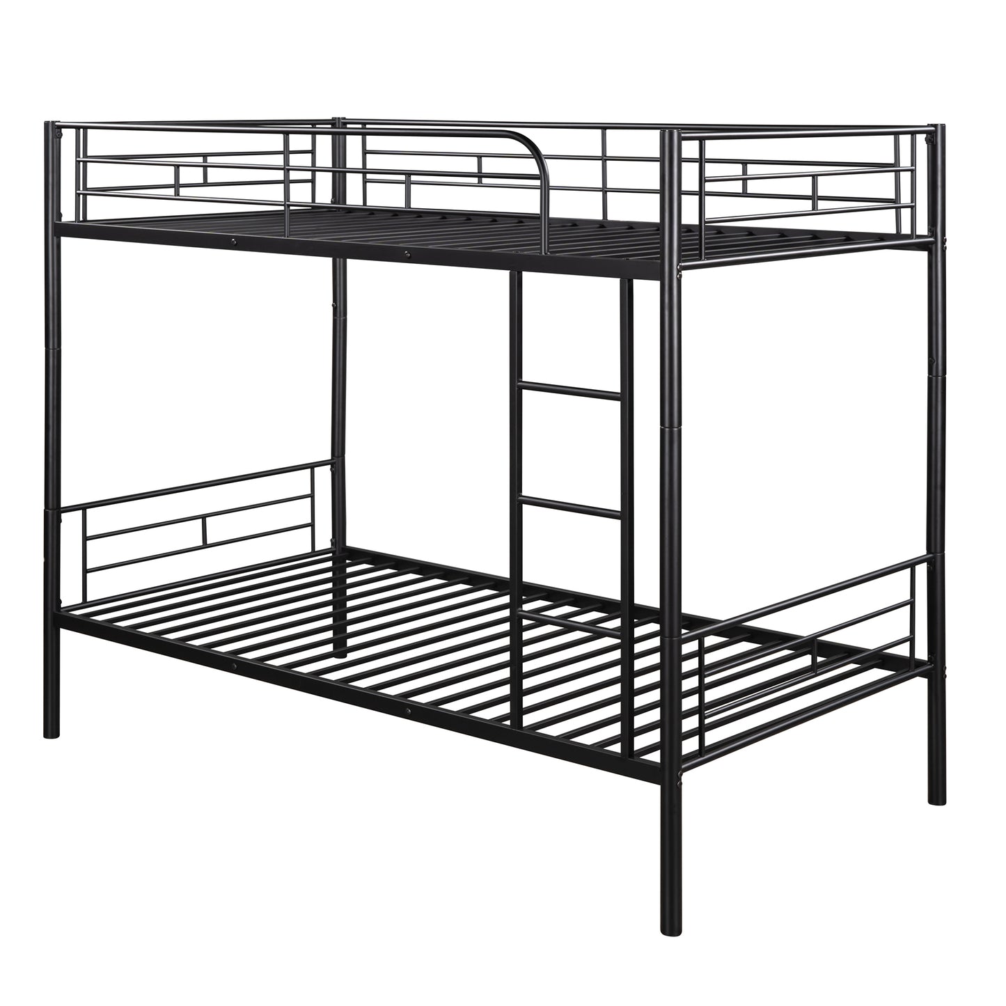 Contemporary Twin Metal Bunk Bed with Separable Twin Beds Option - Black