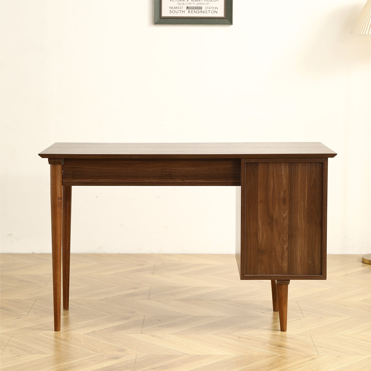 Compact Black Walnut Finished Solid Wood Desk - Perfect for Home and Office